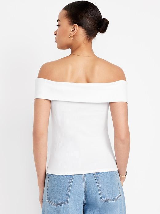 Off-Shoulder Ribbed Top Product Image