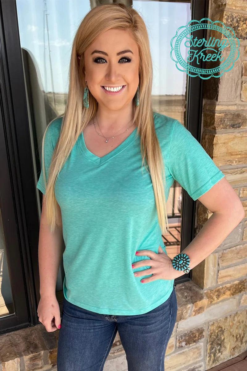 Sterling Kreek Simple Turquoise Top Product Image
