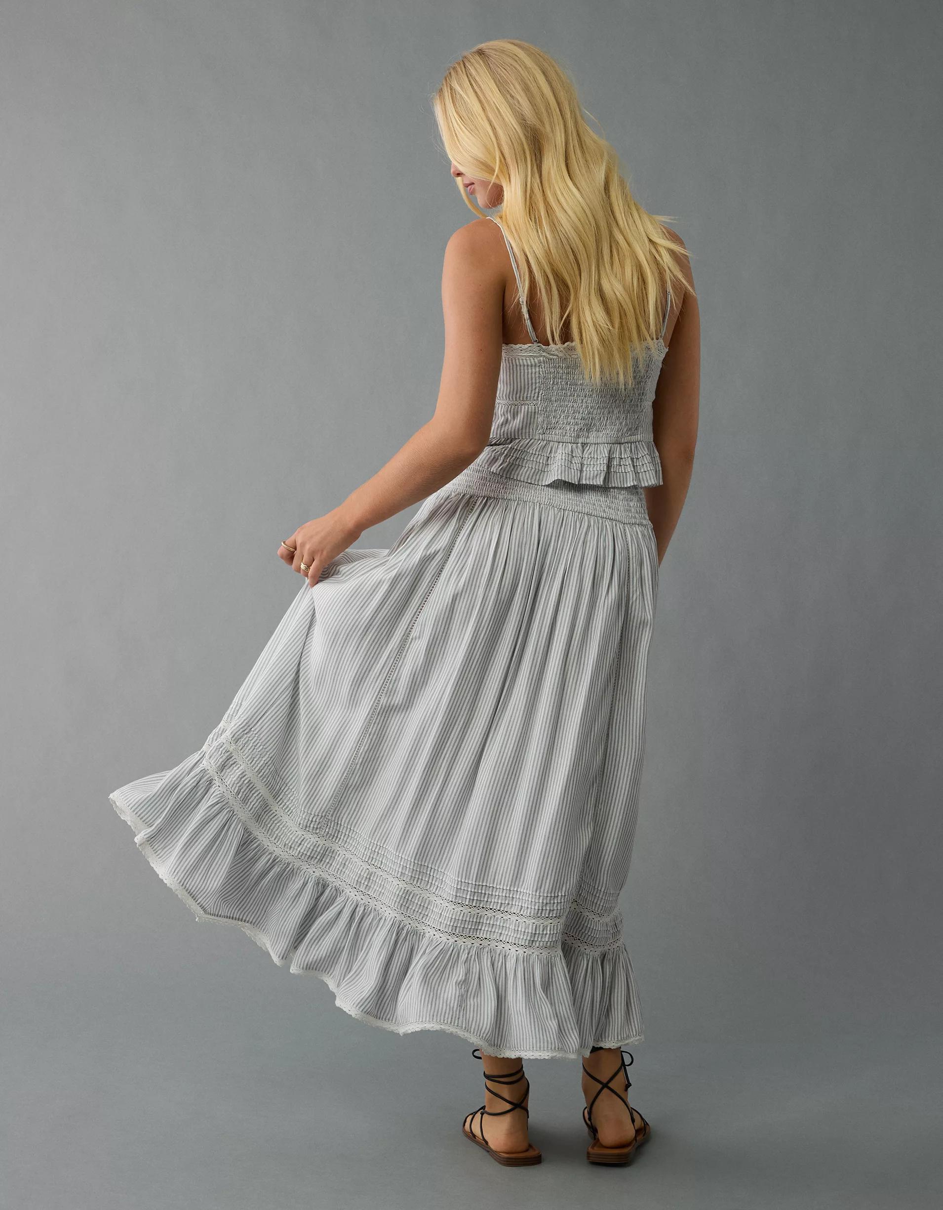 AE High-Waisted Ruffle Maxi Skirt Product Image