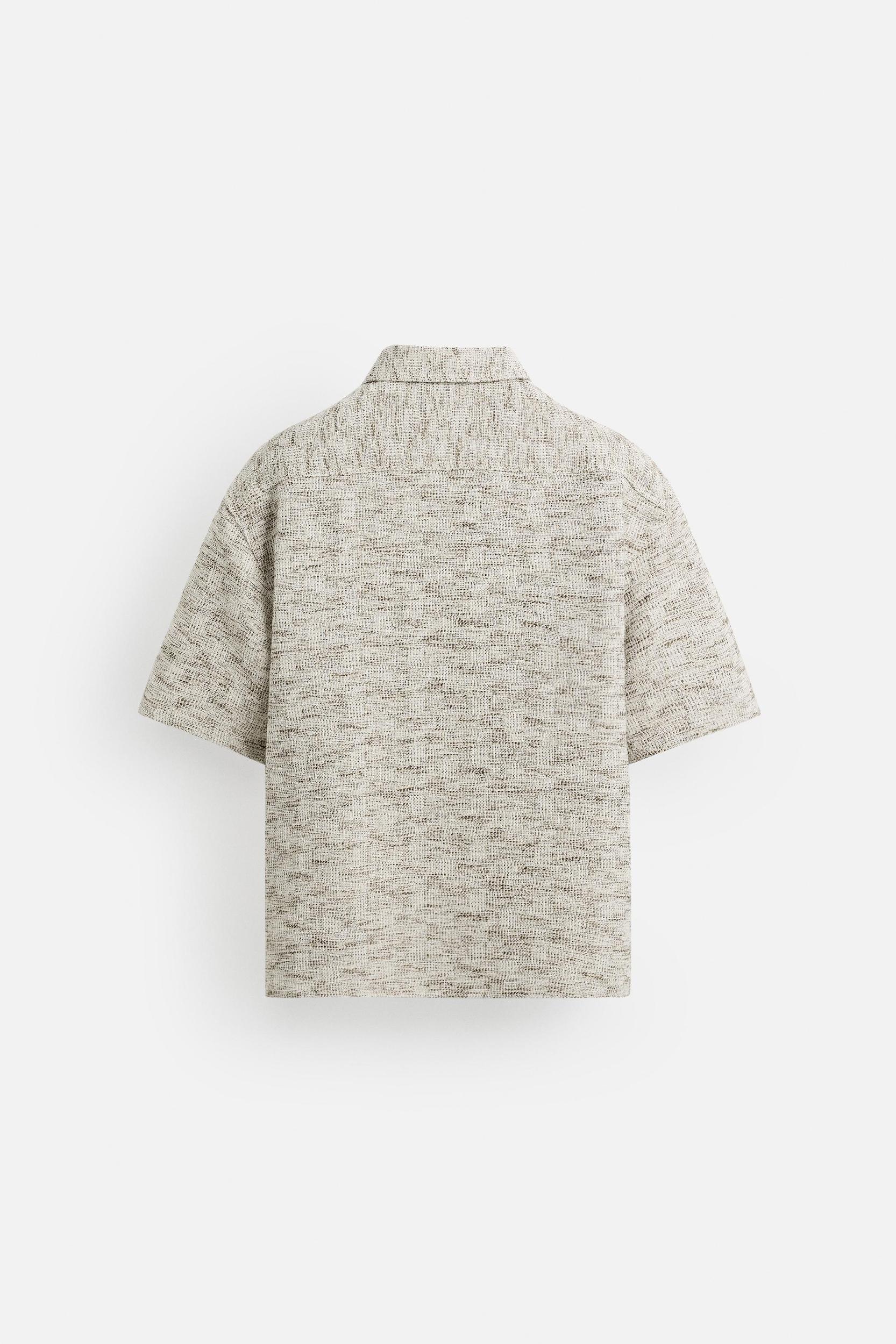 CONTRAST TEXTURE OVERSHIRT Product Image