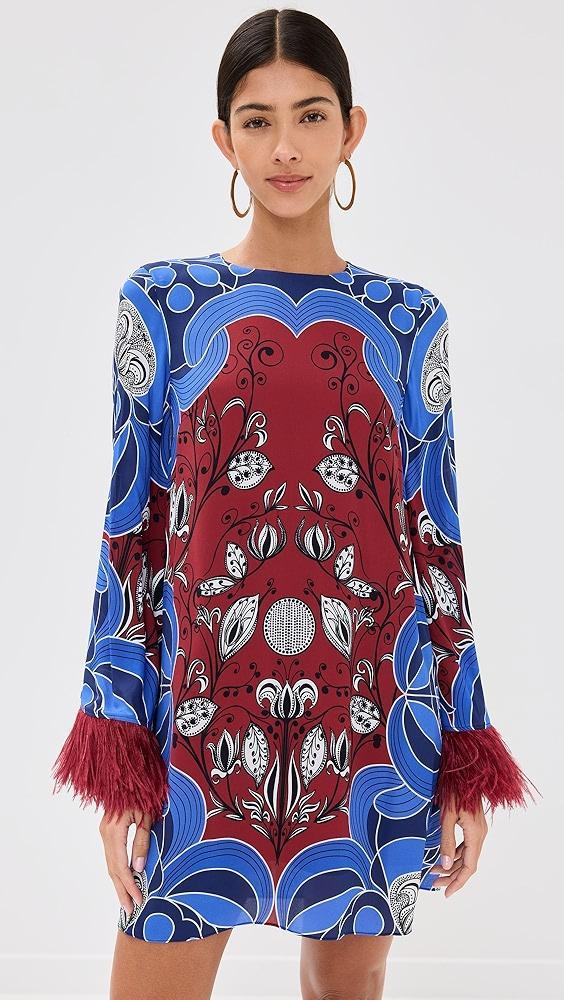 Borgo de Nor Cocoa Dress With Feathers | Shopbop Product Image