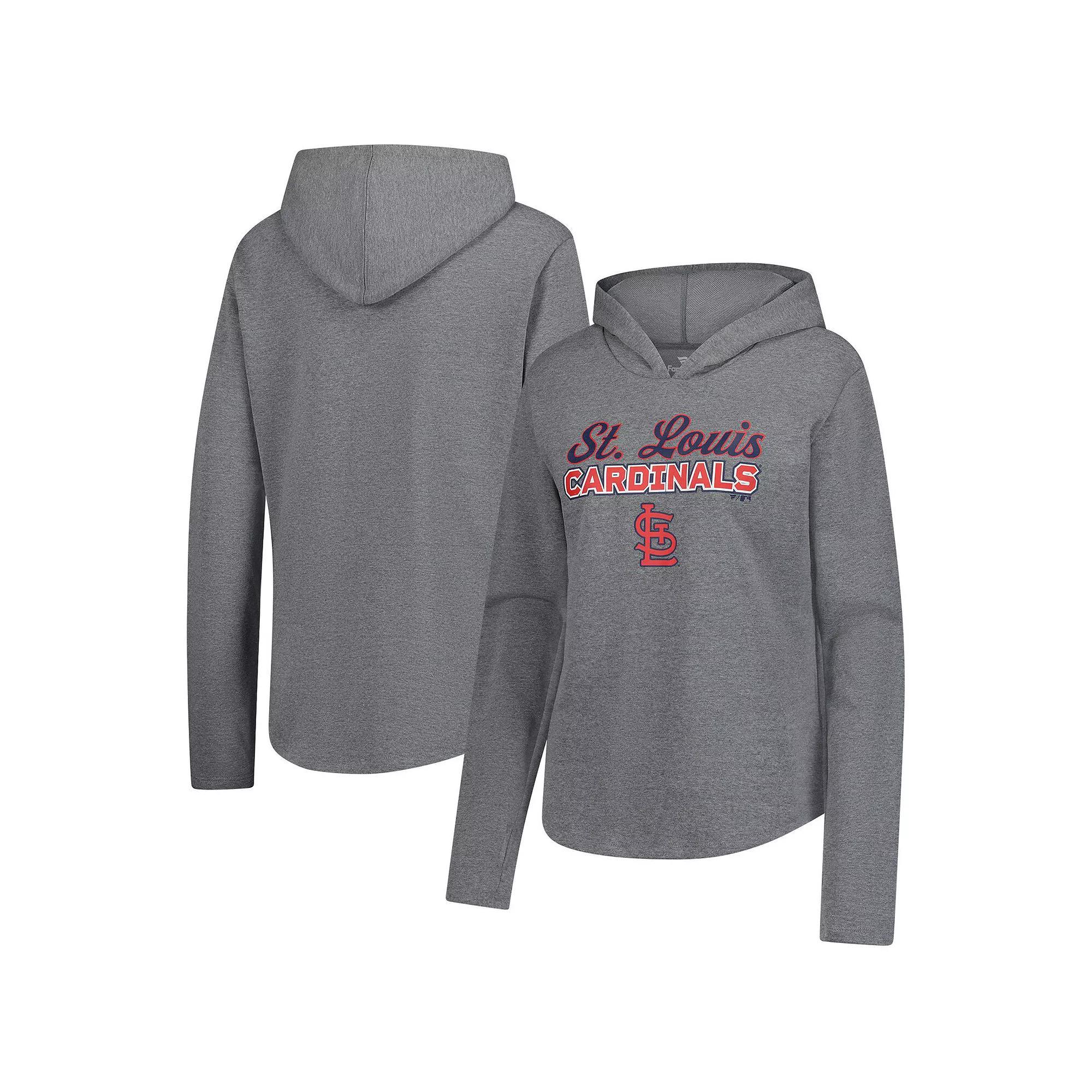 Women's Fanatics  Heather Gray St. Louis Cardinals Fleece Pullover Hoodie, Size: Medium, Grey Product Image