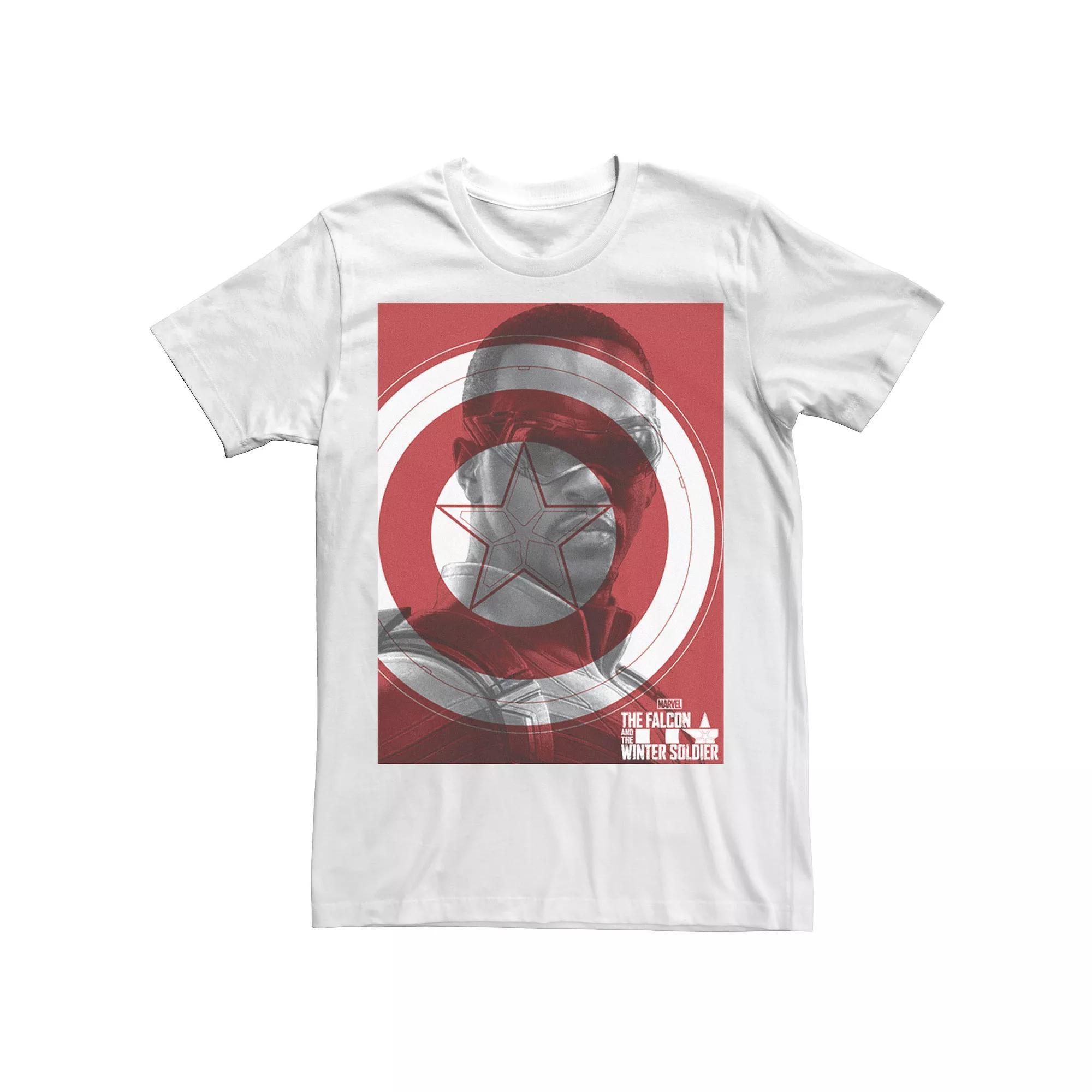 Men's Marvel Falcon And The Winter Soldier Red White Sam Poster Tee,  Product Image