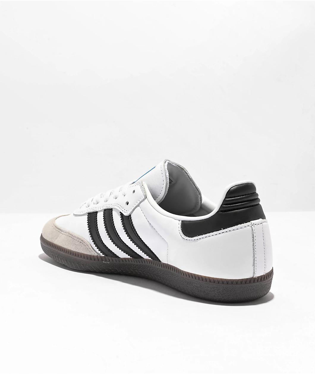 adidas Samba ADV White, Black & Gum Skate Shoes Product Image