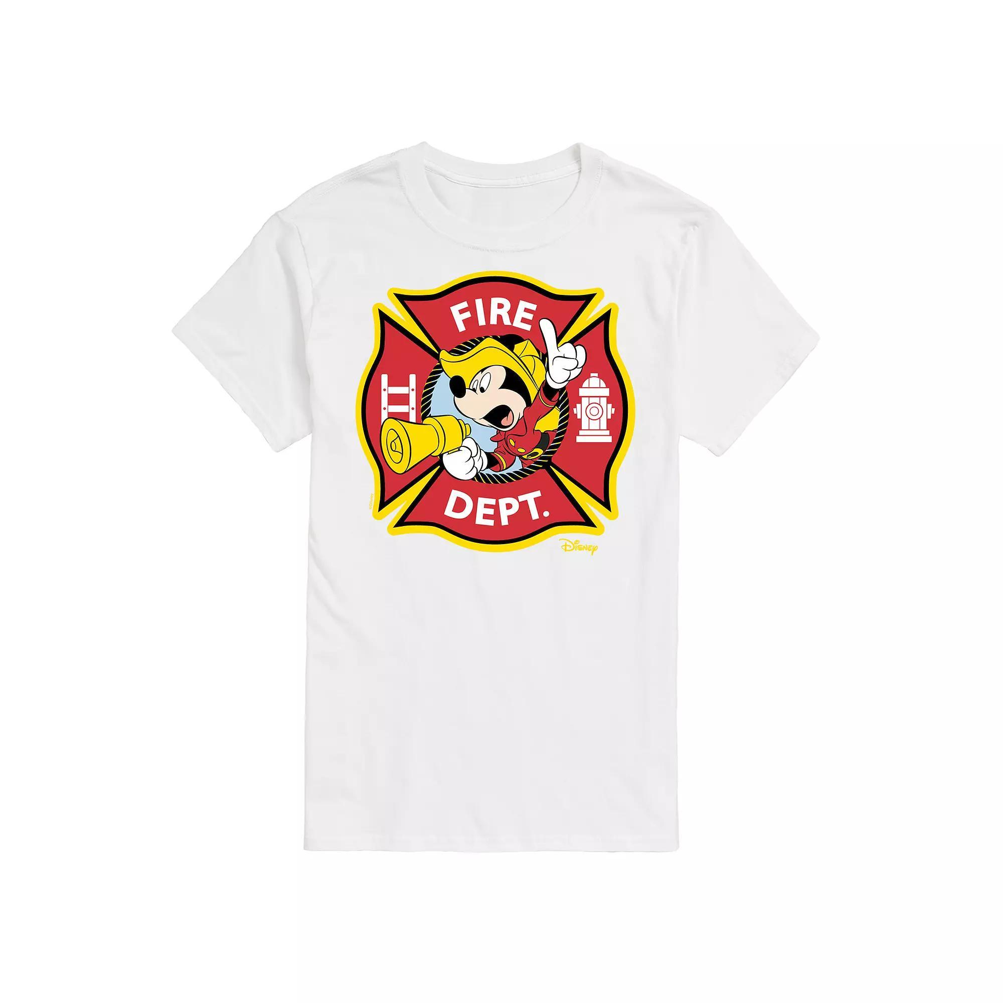 Disney's Mickey Mouse Men's Fire Dept. Badge Graphic Tee,  Product Image