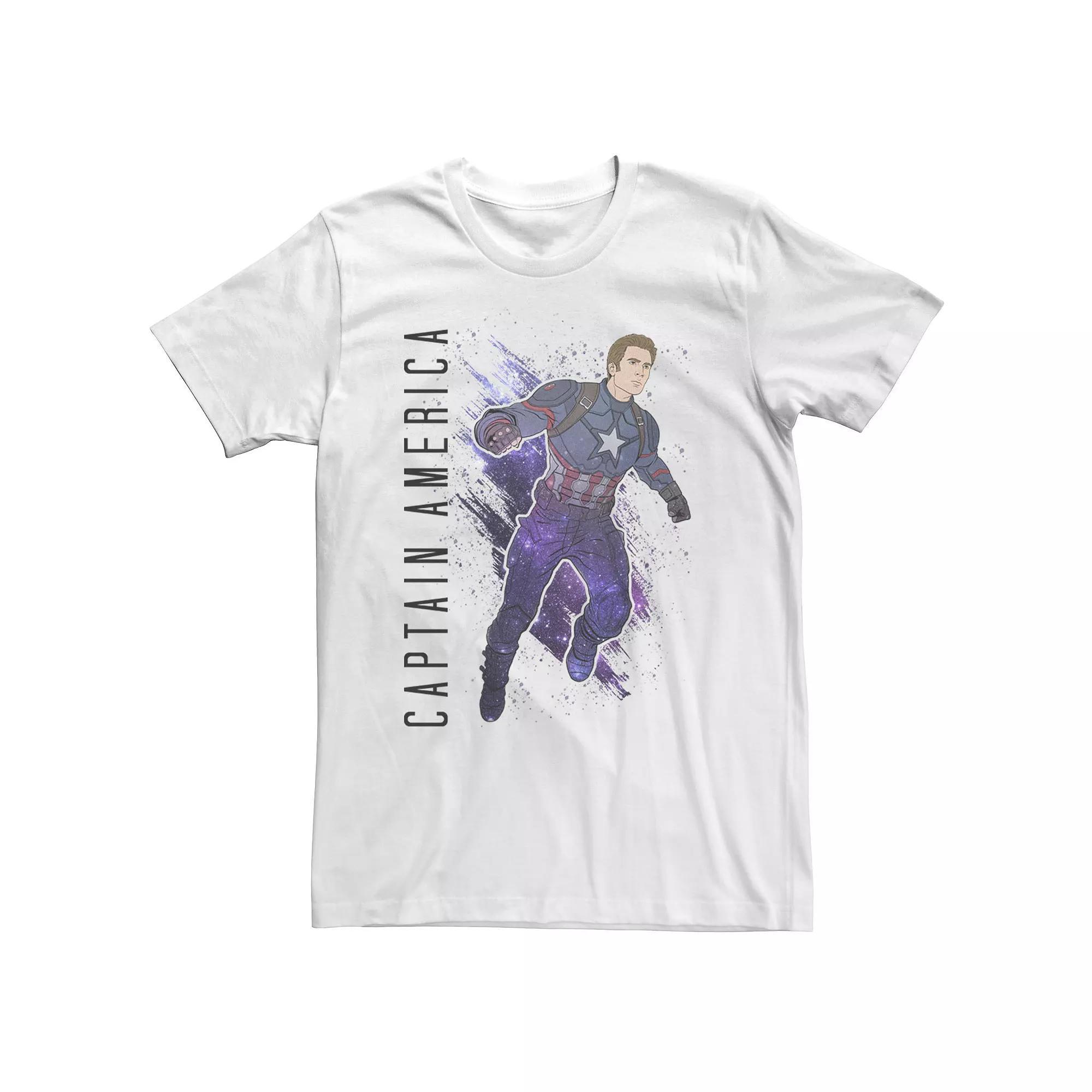 Big & Tall Marvel Avengers Endgame Captain America Galaxy Painted Tee, Men's,  Product Image