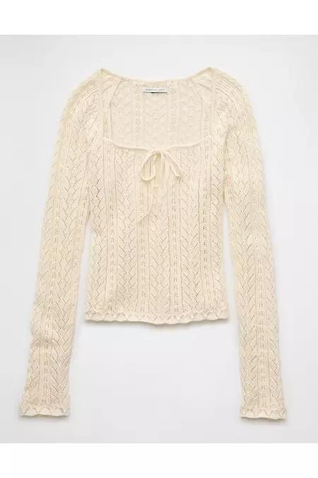 AE Square Neck Open Knit Sweater Women's Product Image