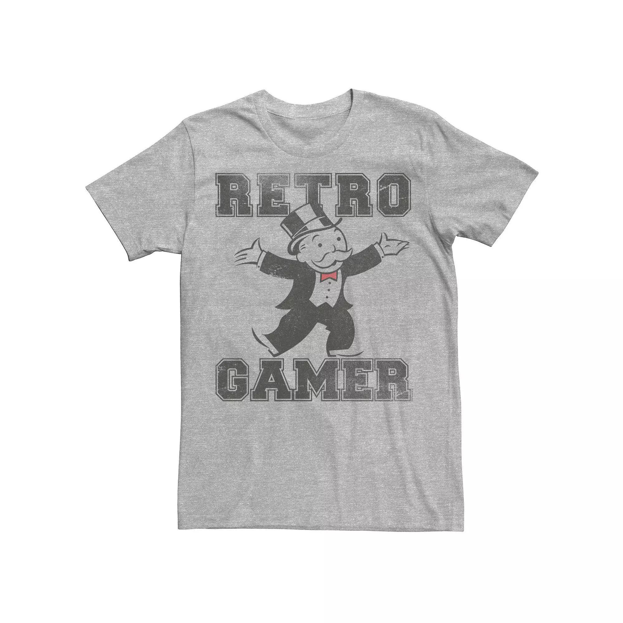 Men's Monopoly Retro Gamer Tee, Size: Large, Athletic Grey Product Image