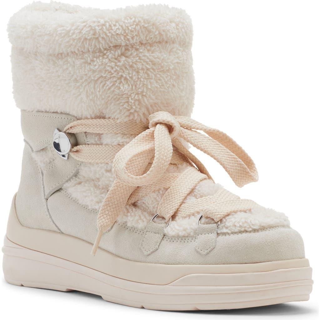 MONCLER Insolux Leather-trimmed Snow Boots In Off-white Product Image