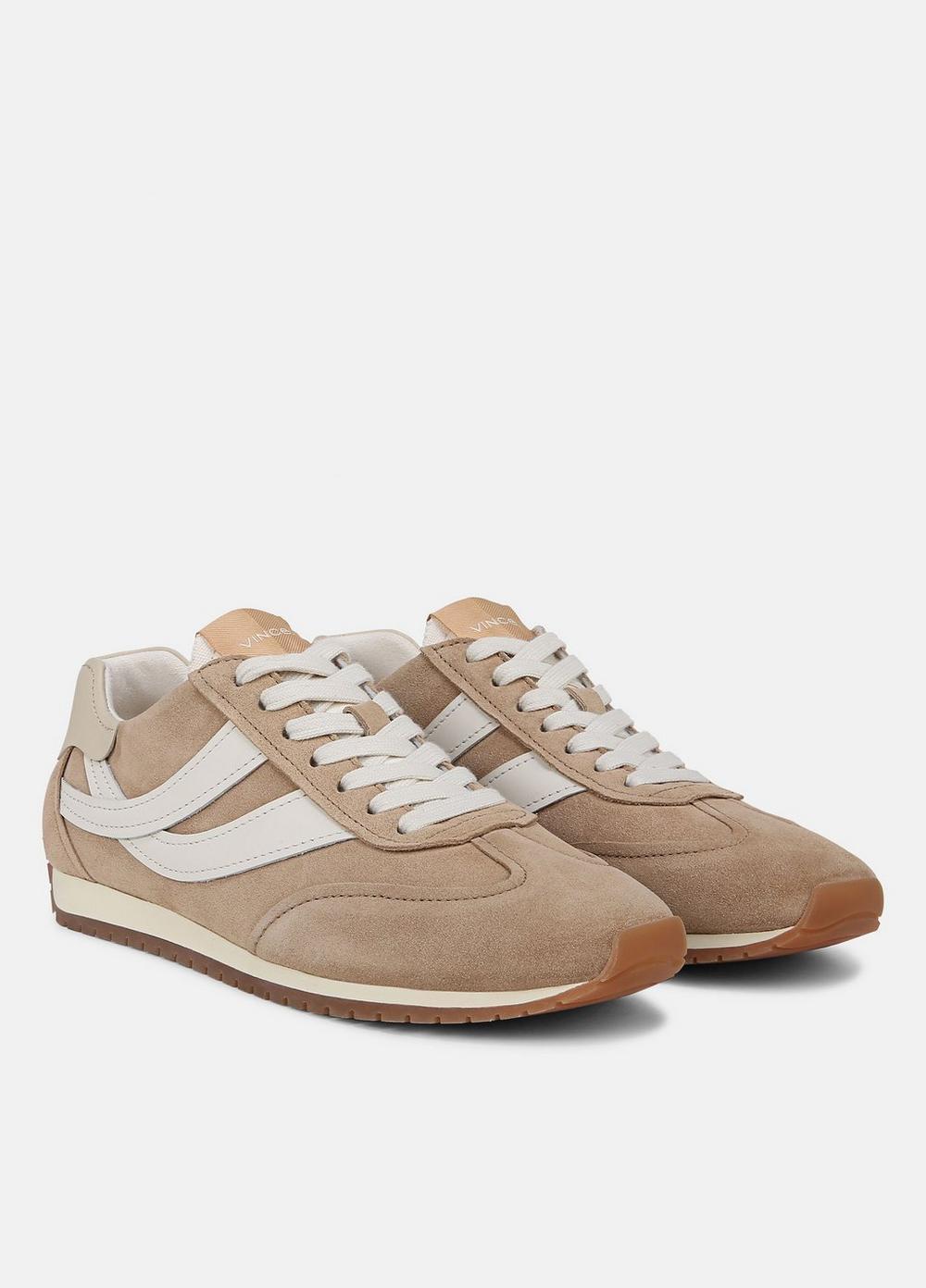 Womens Oasis Suede And Leather Runner Sneaker, New Camel/white Foam, Size 6.5 Vince Product Image