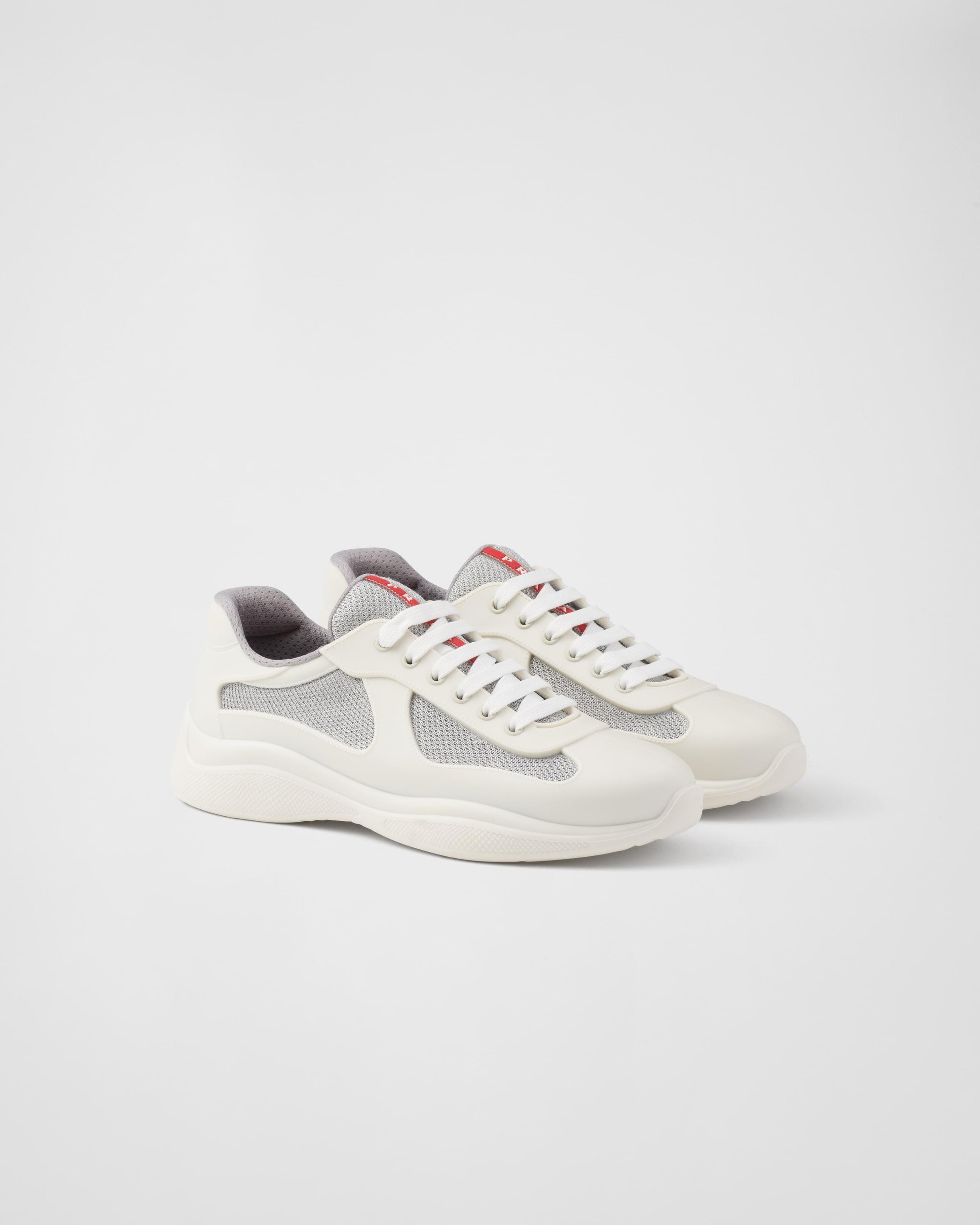 PRADA Men's America's Cup Soft Rubber And Bike Fabric Sneakers In Mint Product Image