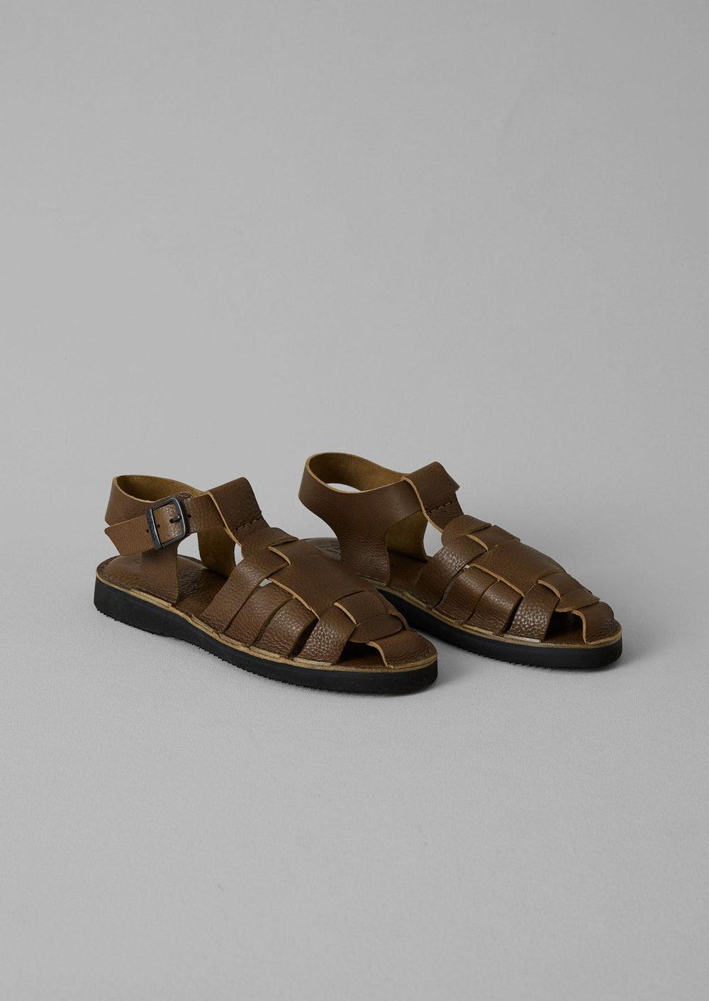 Fracap Leather Sandals | Olive Product Image