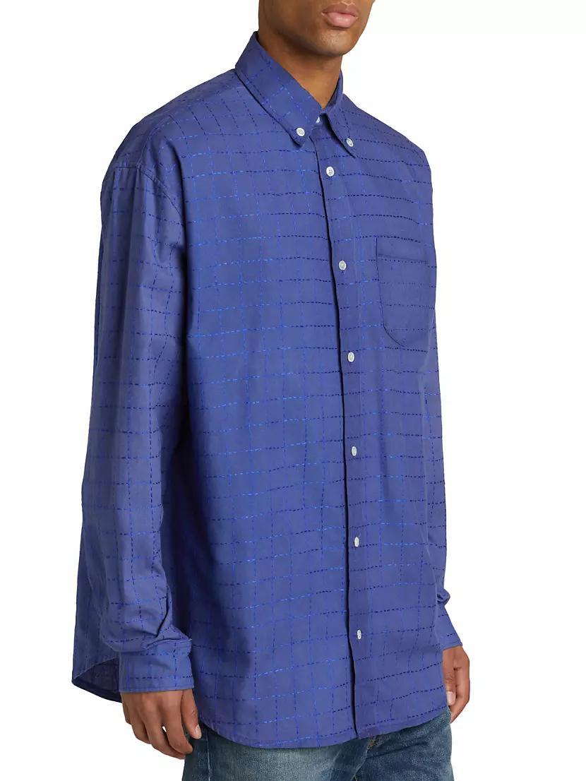 Check Cotton Oxford Button-Down Shirt Product Image