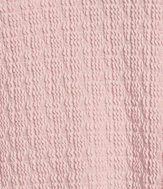 Moa Moa Striped V-Neck Short Sleeve Cropped Top Product Image