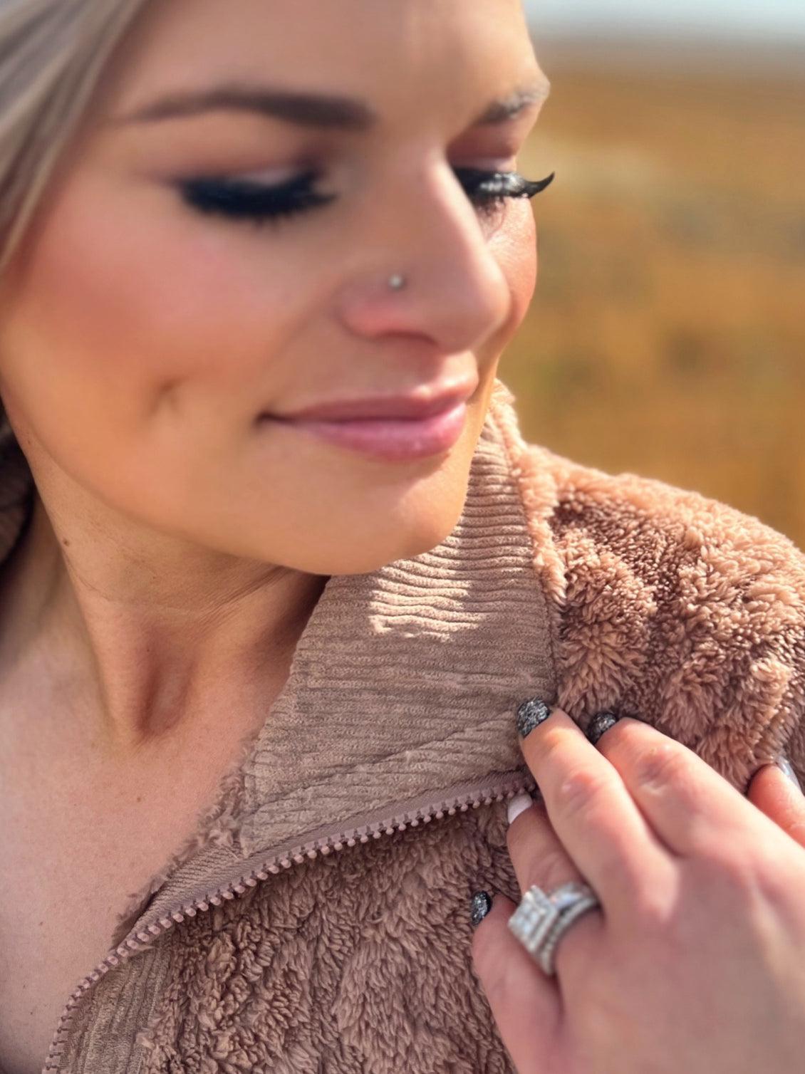 Fuzzy Fleece Cozy Cable Pattern Pullover* Product Image