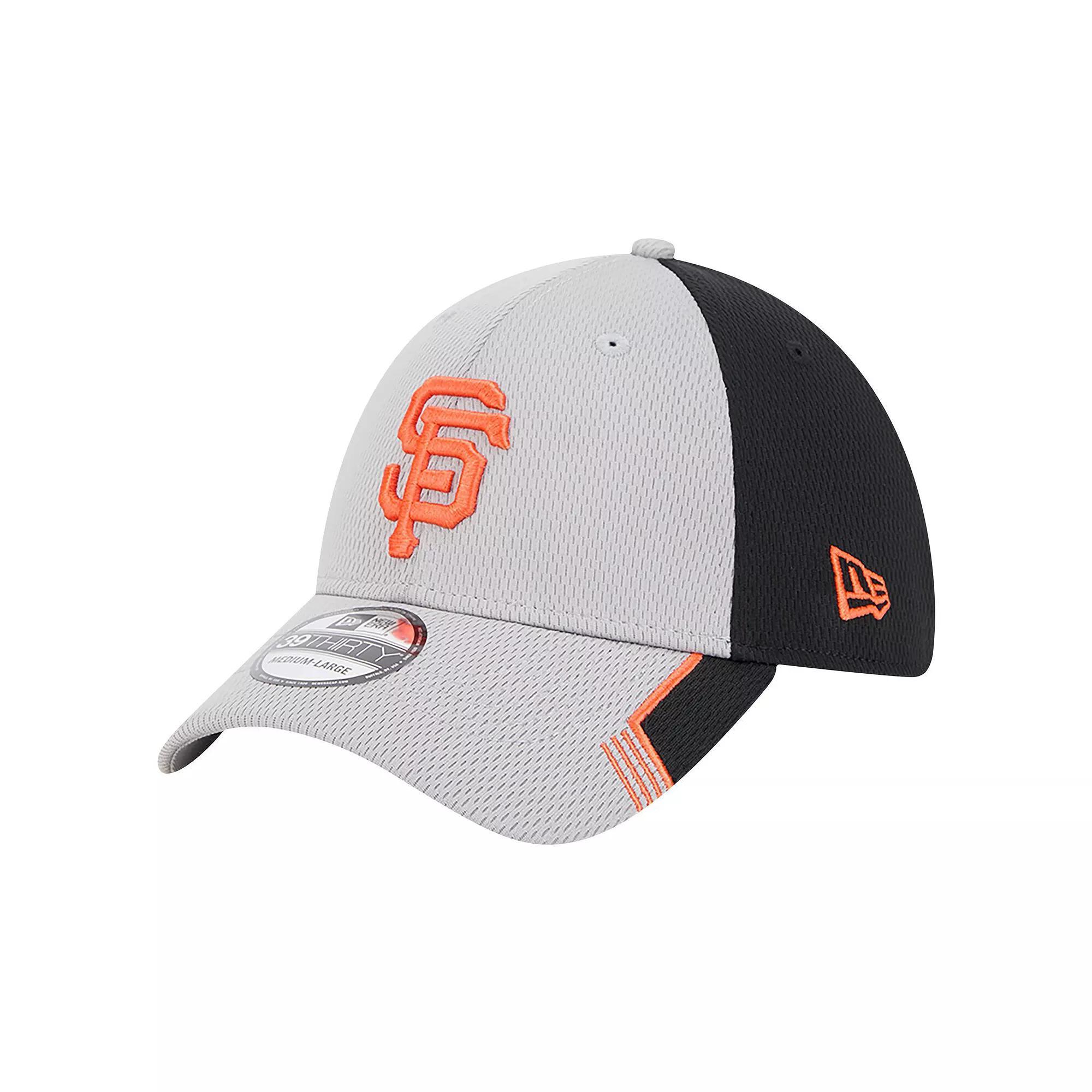 Men's New Era Gray/Black San Francisco Giants Visor Trim 39THIRTY Flex Hat, Size: Medium/Large, Grey Product Image