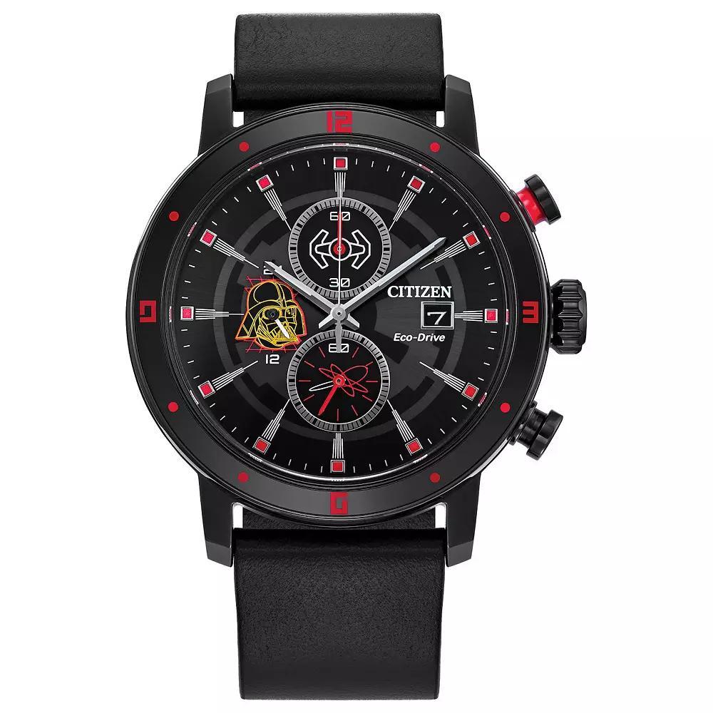 Citizen Eco-Drive Men's Star Wars Darth Vader Black Leather Strap Watch,  Product Image