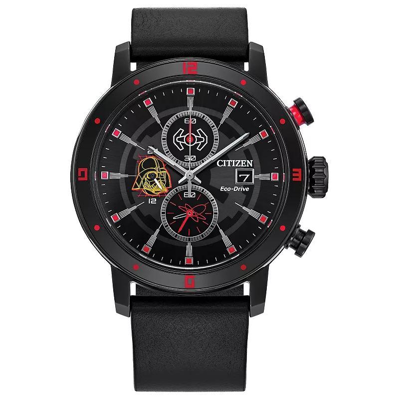 Citizen Eco-Drive Mens Star Wars Darth Vader Black Leather Strap Watch Product Image