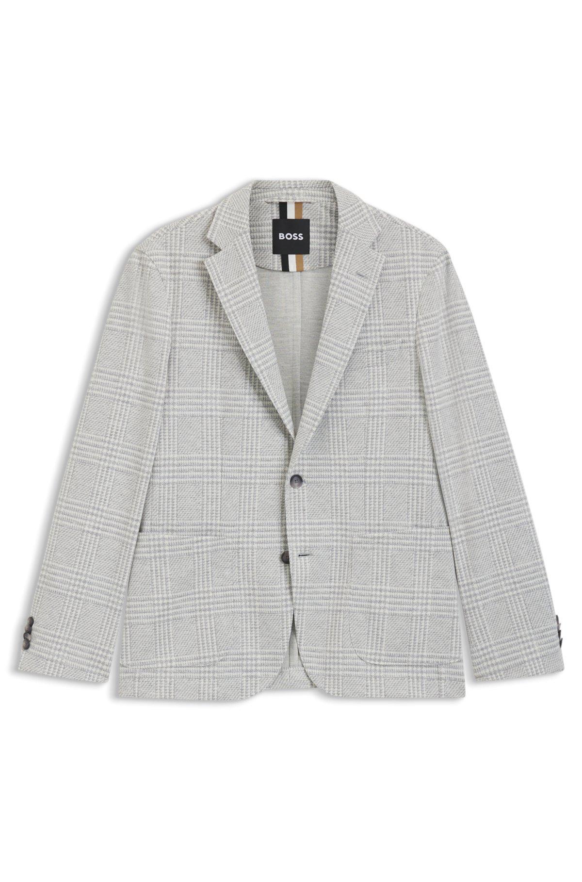 Slim-fit blazer in checked stretch fabric Product Image
