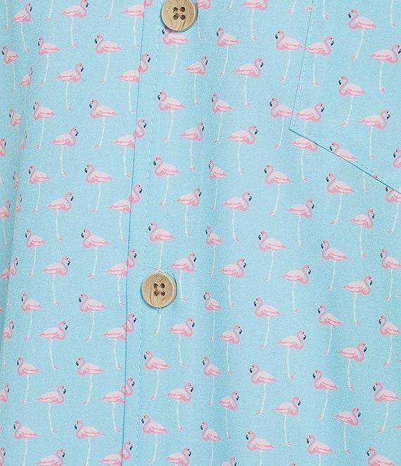 Caribbean Mini Flamingo Teal Cabana Woven Top Product Image