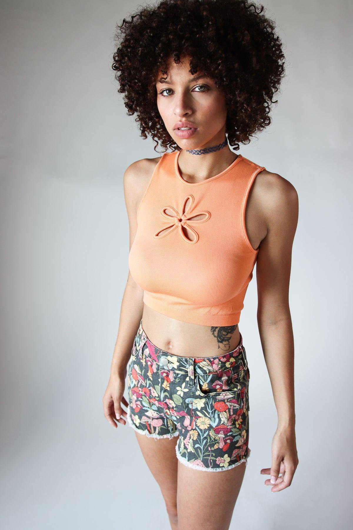 Flower Cut Out Seamless Tank Top Product Image