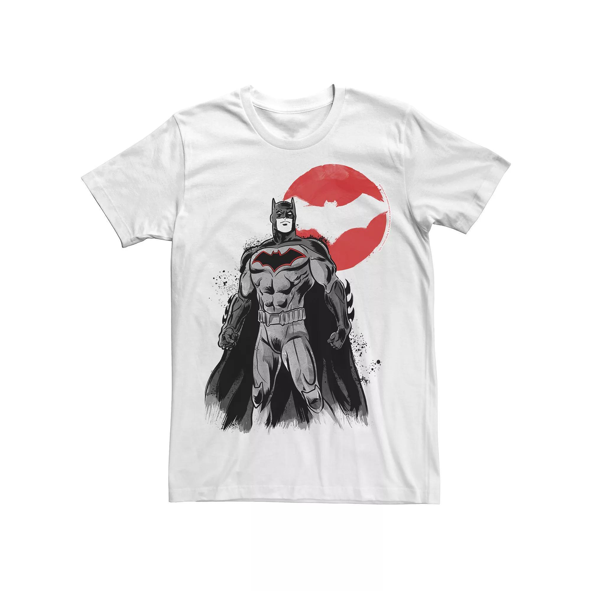 Men's Batman Kanji Style Sketch Poster Tee, Size: XXL, White Product Image