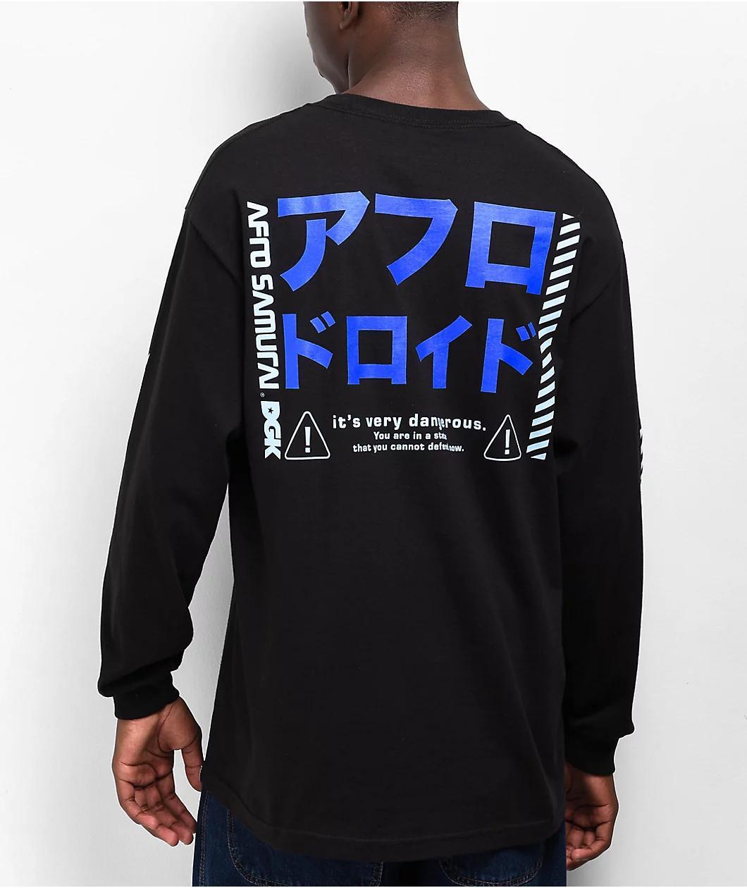 DGK x Afro Samurai Afro Droid Black Long Sleeve T-Shirt Product Image