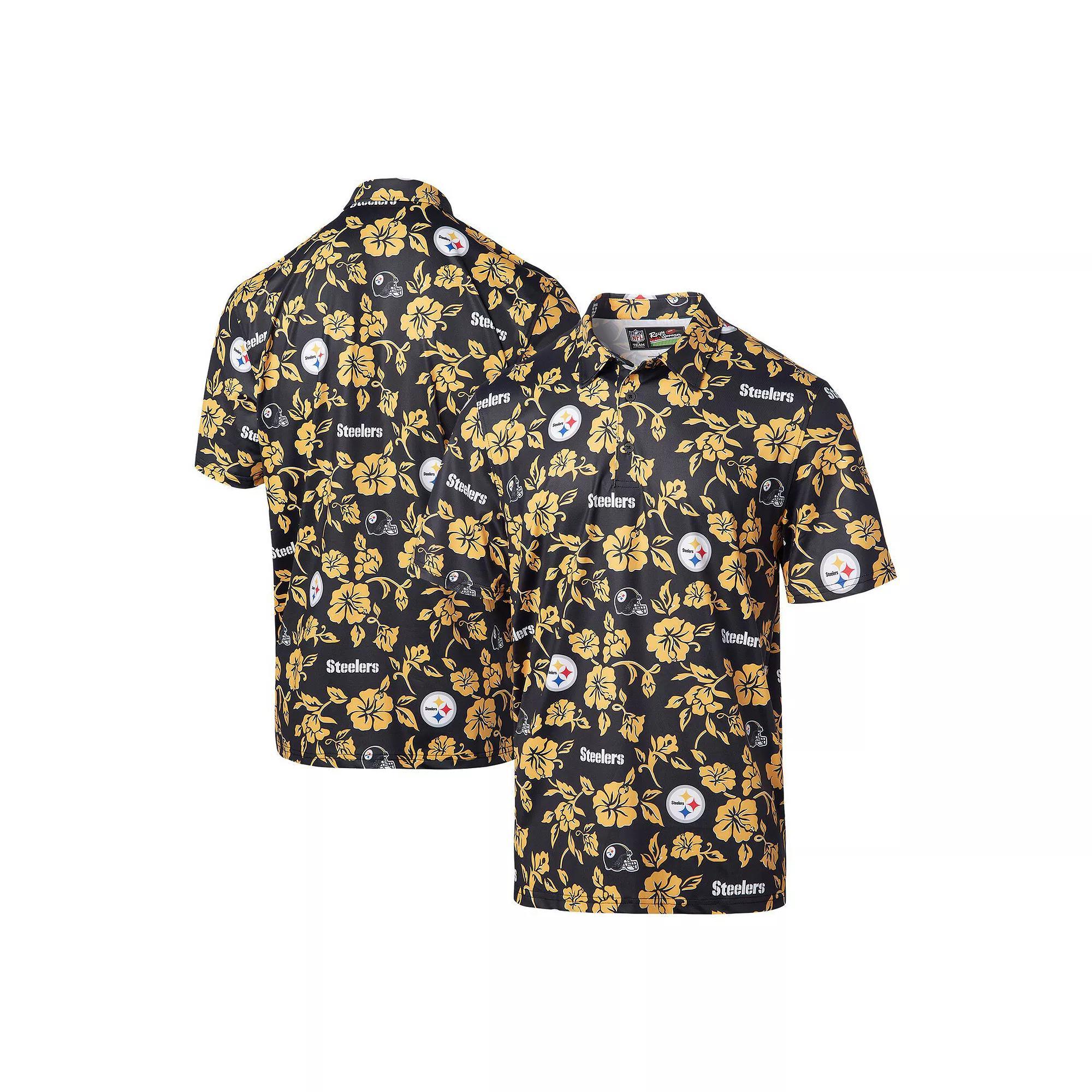 Men's Reyn Spooner Black Pittsburgh Steelers Pua Performance Polo, Size: Small Product Image