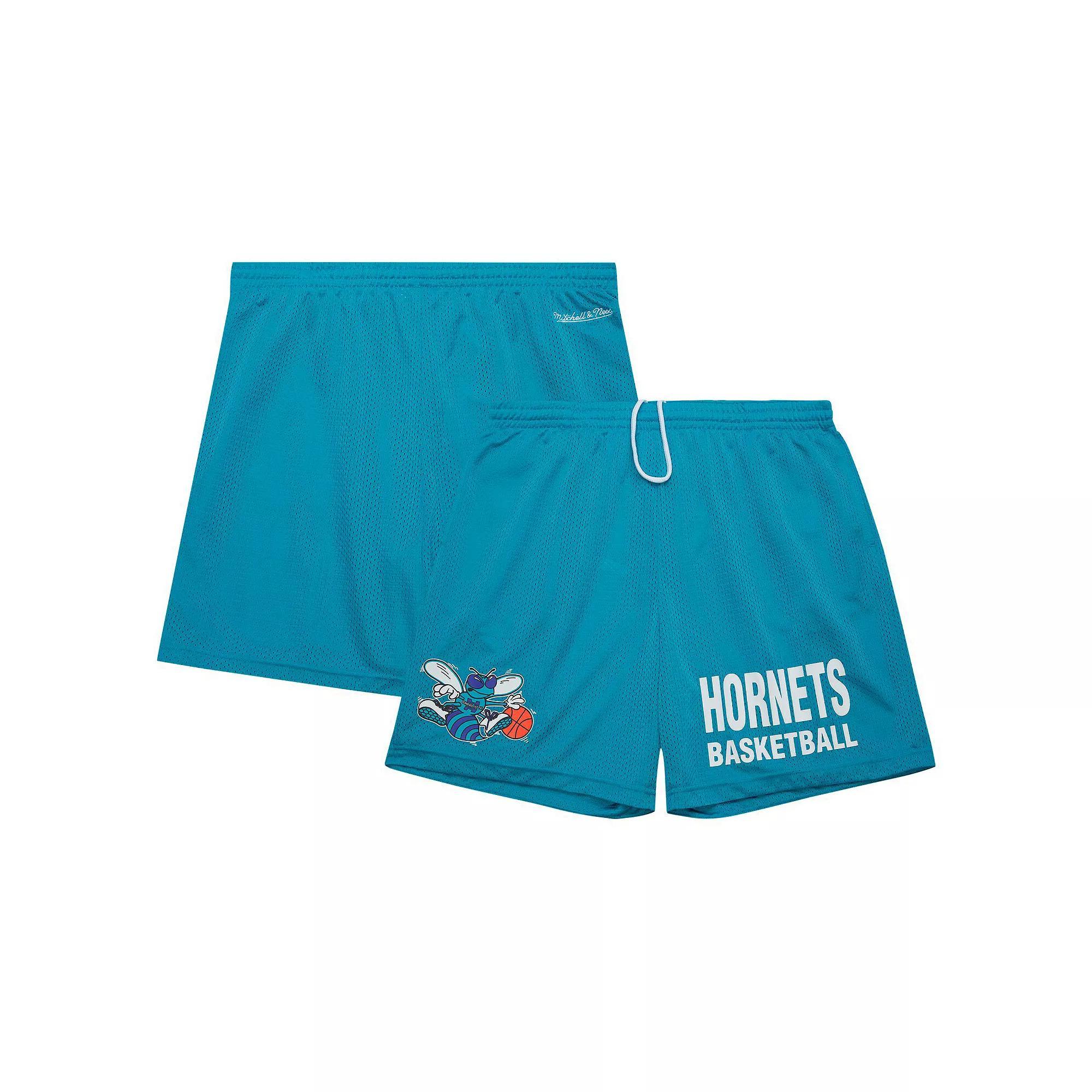 Men's Mitchell & Ness Teal Charlotte Hornets Hardwood Classics Gameday Mesh Shorts, Size: 3XL, Chr Blue Product Image