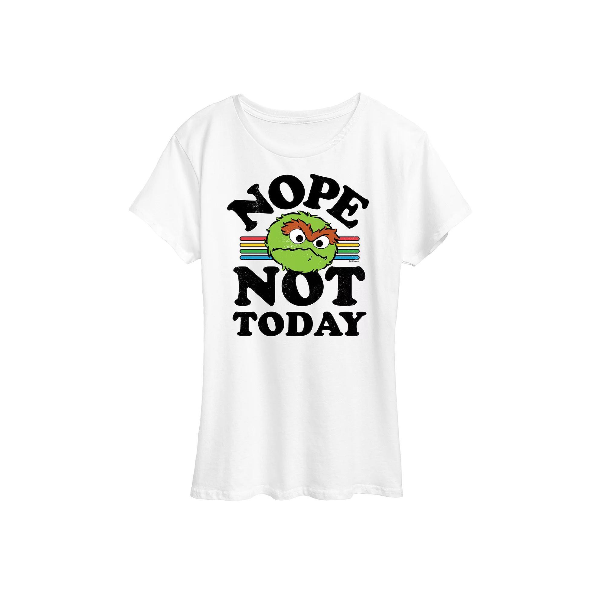 Women's Sesame Street Nope Not Today Graphic Tee, Size: Medium, White Product Image