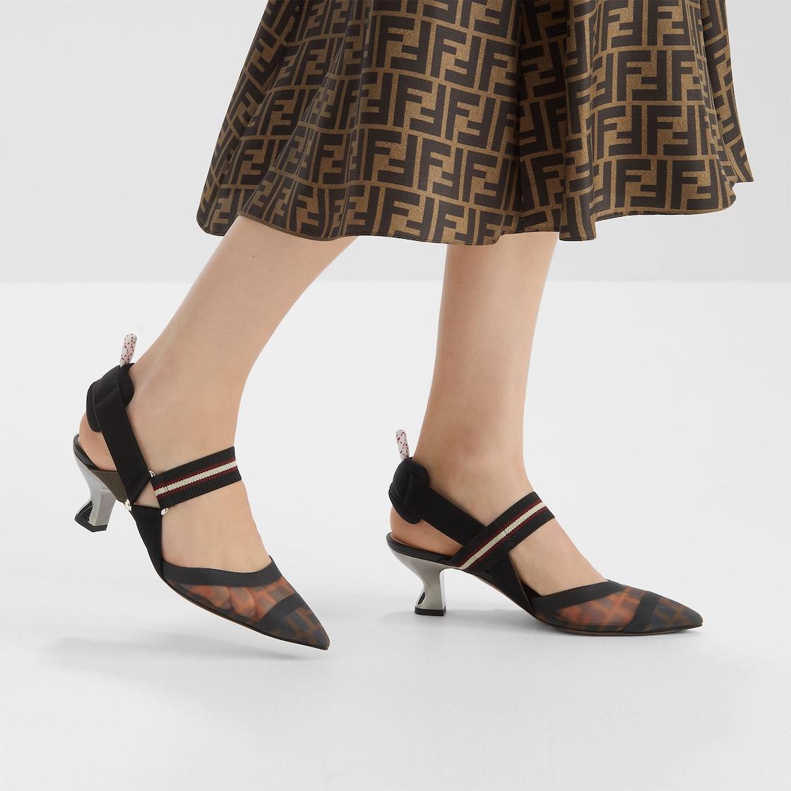 ColibrìMulticolor tech mesh medium-heel slingbacks Product Image