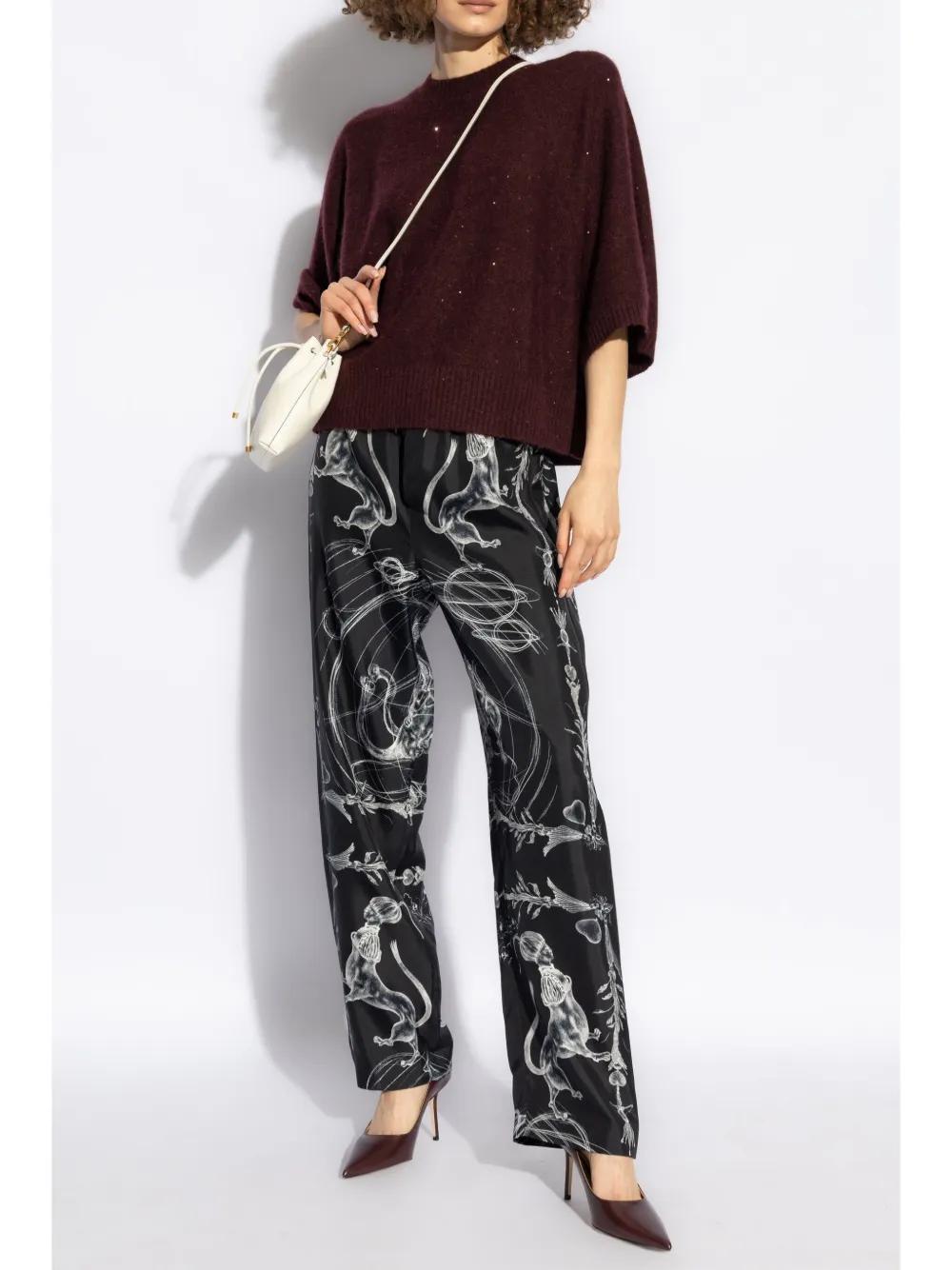 FABIANA FILIPPI Abstract Print Trousers In Black Product Image