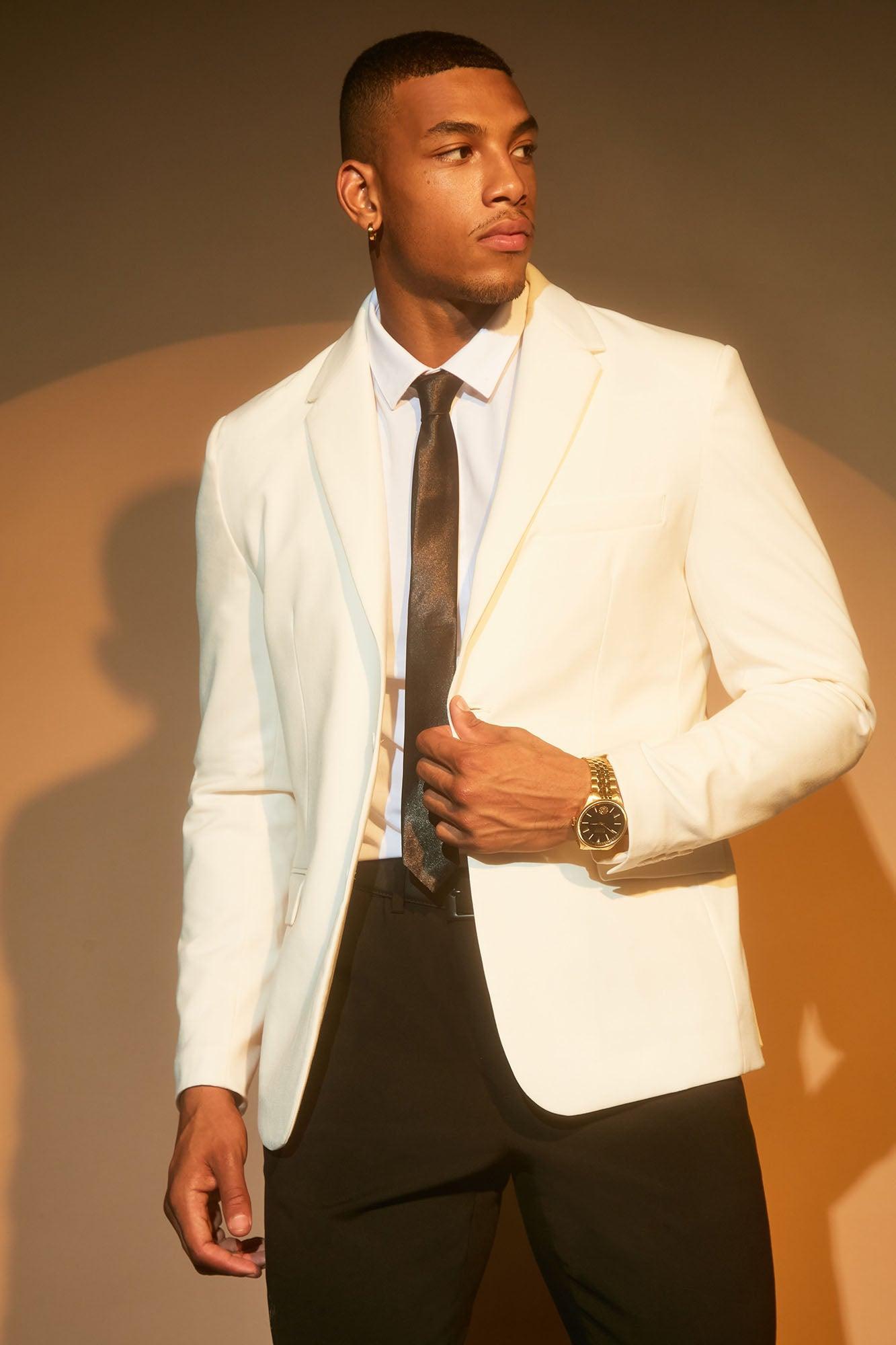 The Modern Stretch Suit Jacket - Off White Product Image