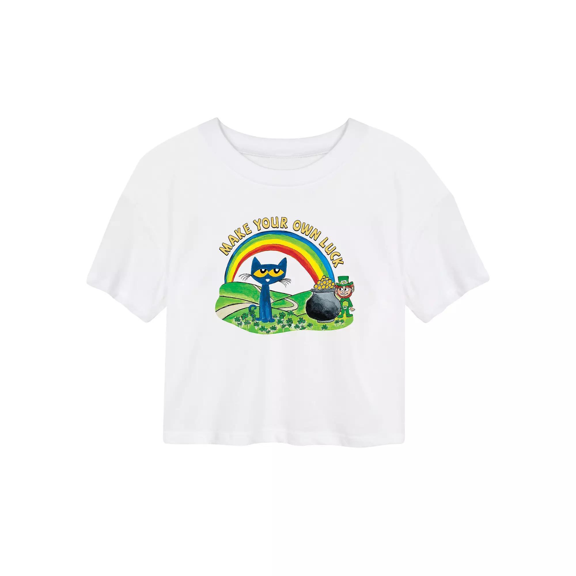Juniors' PTC Leprechaun Graphic Cropped Tee, Girl's,  Product Image