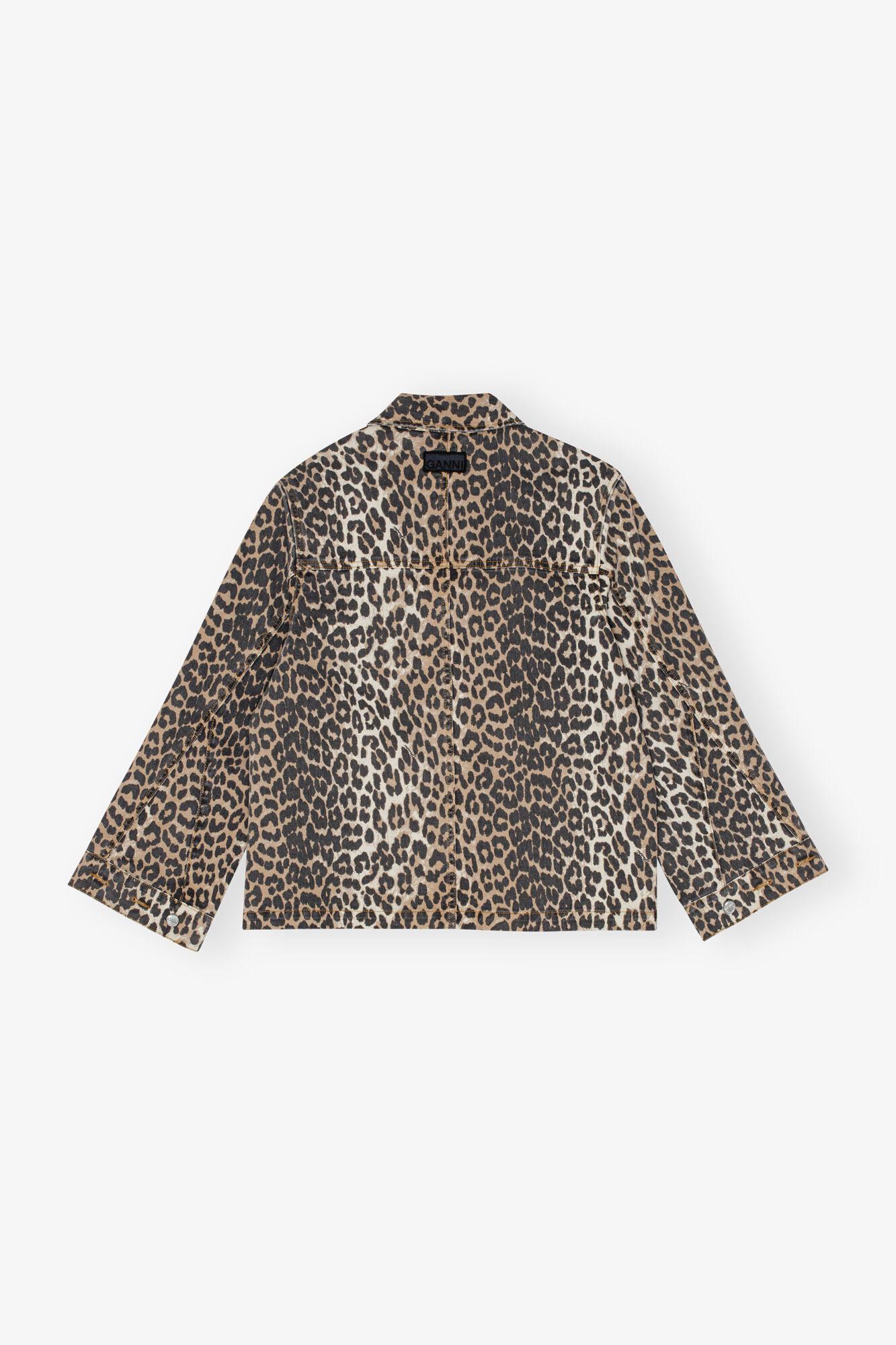 Leopard Denim Jacket Product Image
