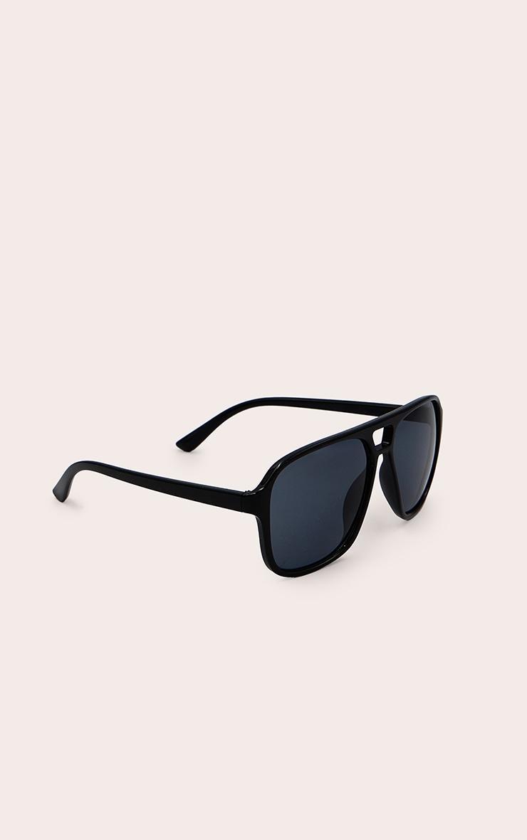 Black Angled Acrylic Frame Aviator Sunglasses Product Image