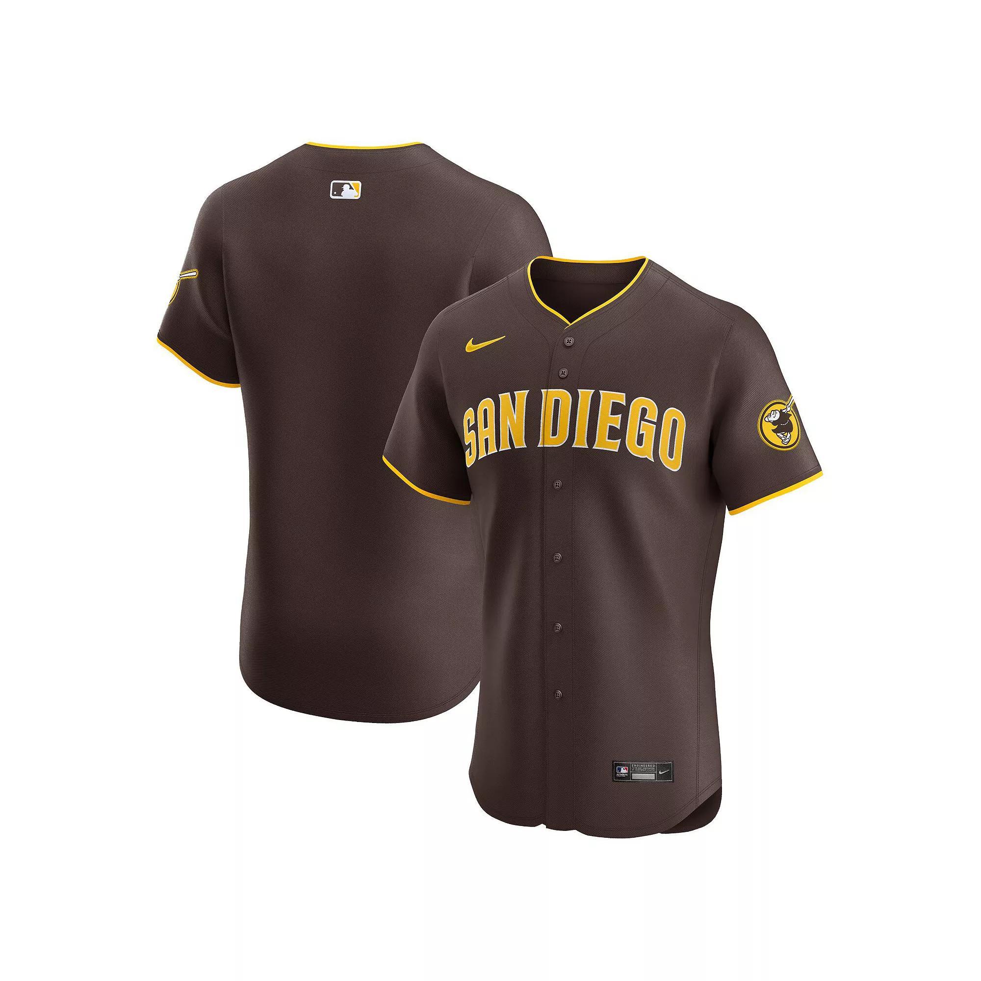 Men's Nike Brown San Diego Padres Road Vapor Premier Elite Patch Jersey, Size: 48 Product Image