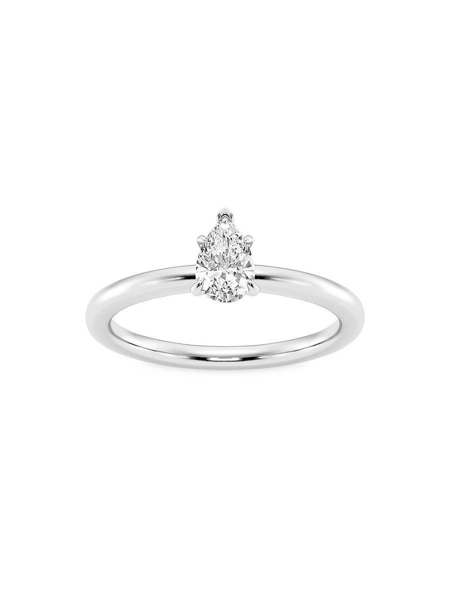 Womens 14K White Gold & Pear-Cut Lab-Grown Diamond Solitaire Ring/0.50-5.00 TCW Product Image