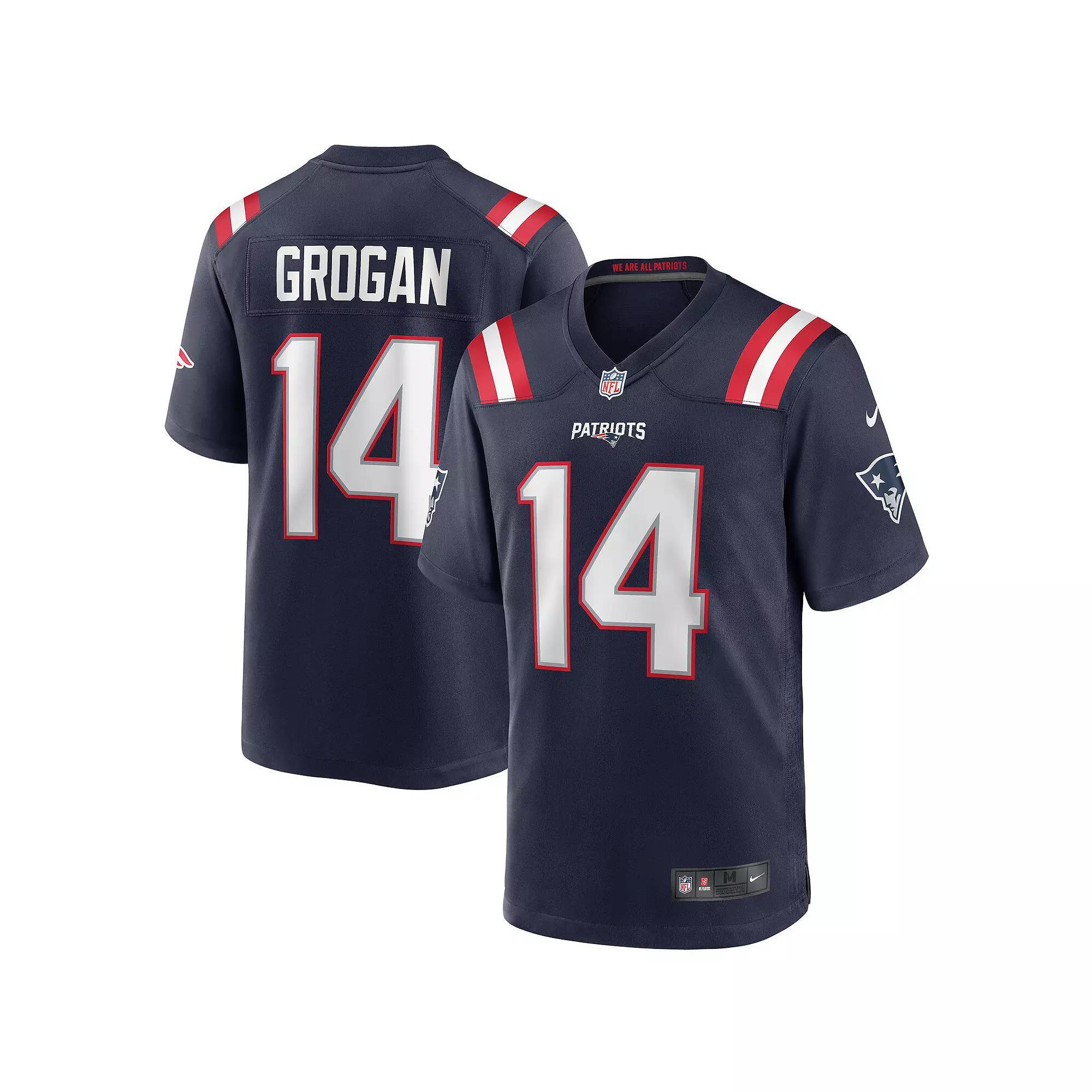 Men's Nike Steve Grogan Navy New England Patriots Game Retired Player Jersey,  Product Image