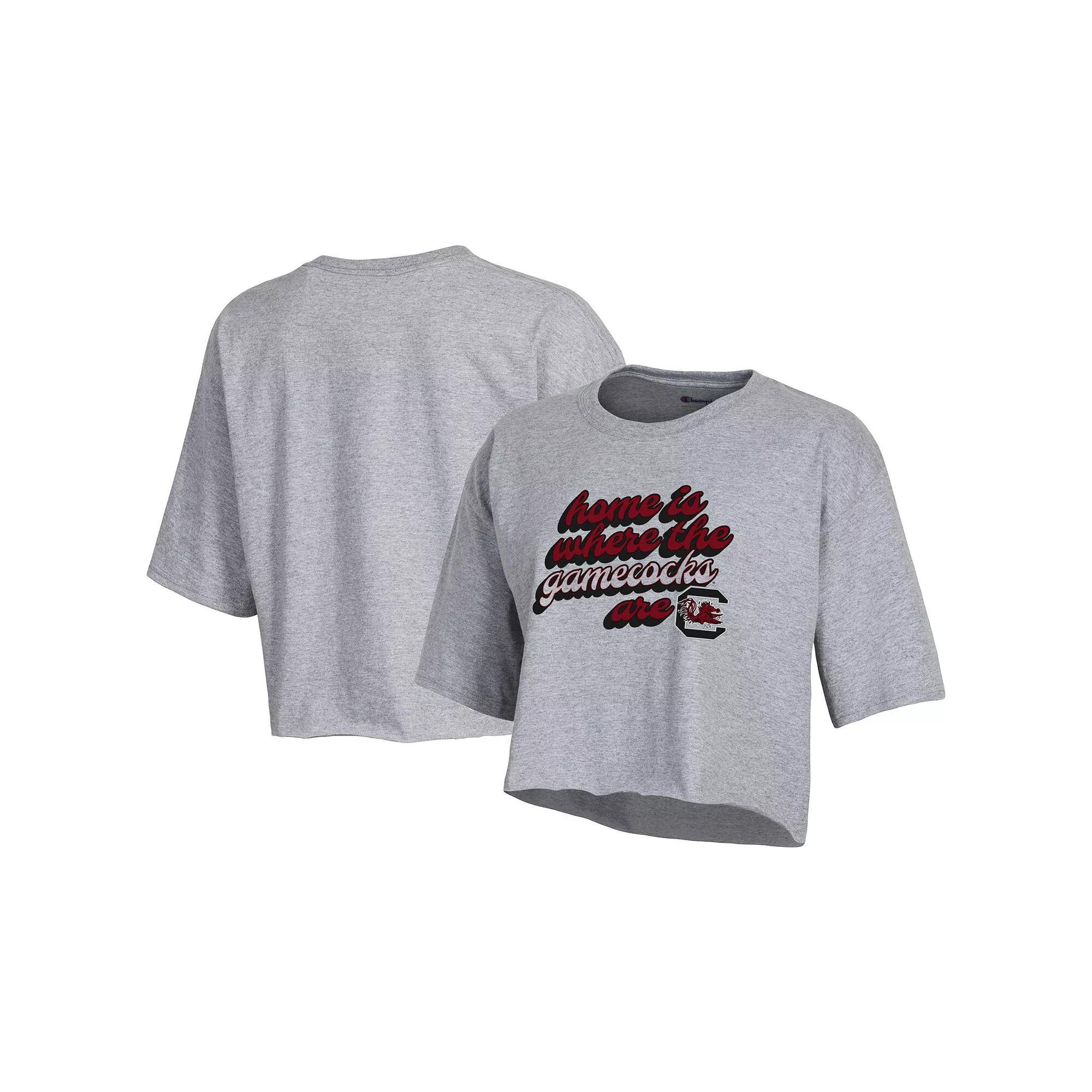 Women's Champion Gray South Carolina Gamecocks Boyfriend Cropped T-Shirt, Size: XL, Grey Product Image