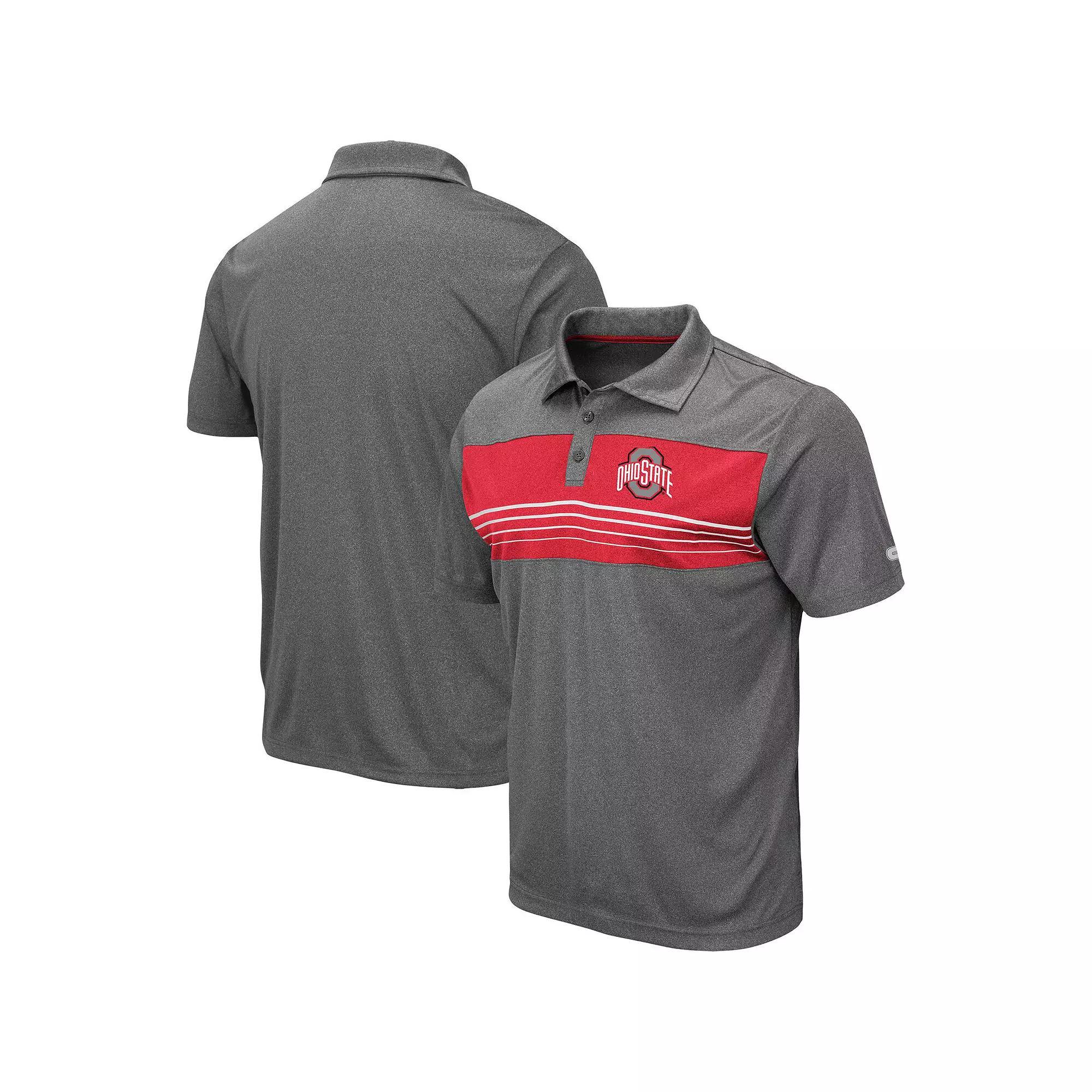 Men's Colosseum Heathered Charcoal Ohio State Buckeyes Smithers Polo,  Product Image