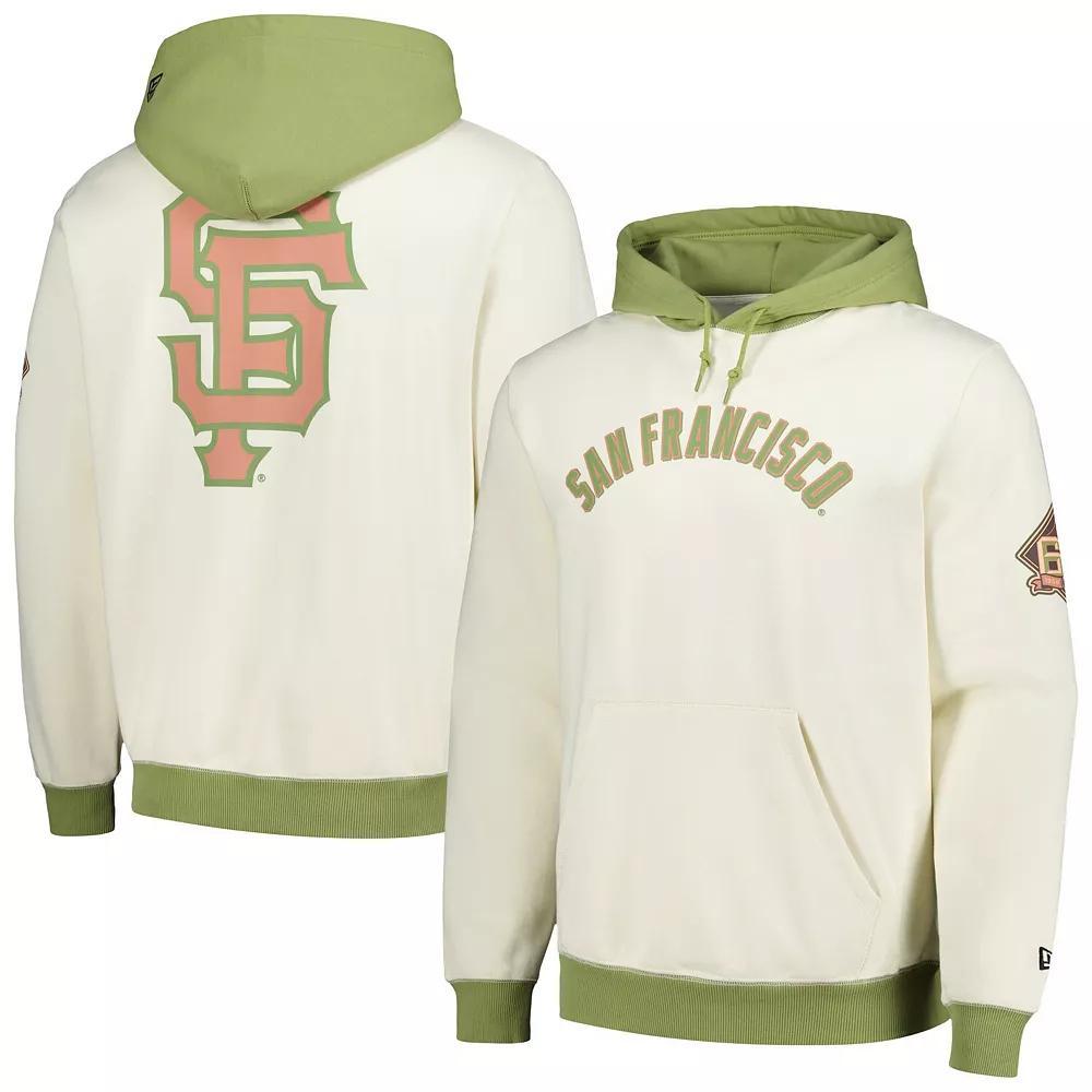 Men's New Era Cream/Green San Francisco Giants Color Pop Pullover Hoodie, Size: Small, Beige Product Image