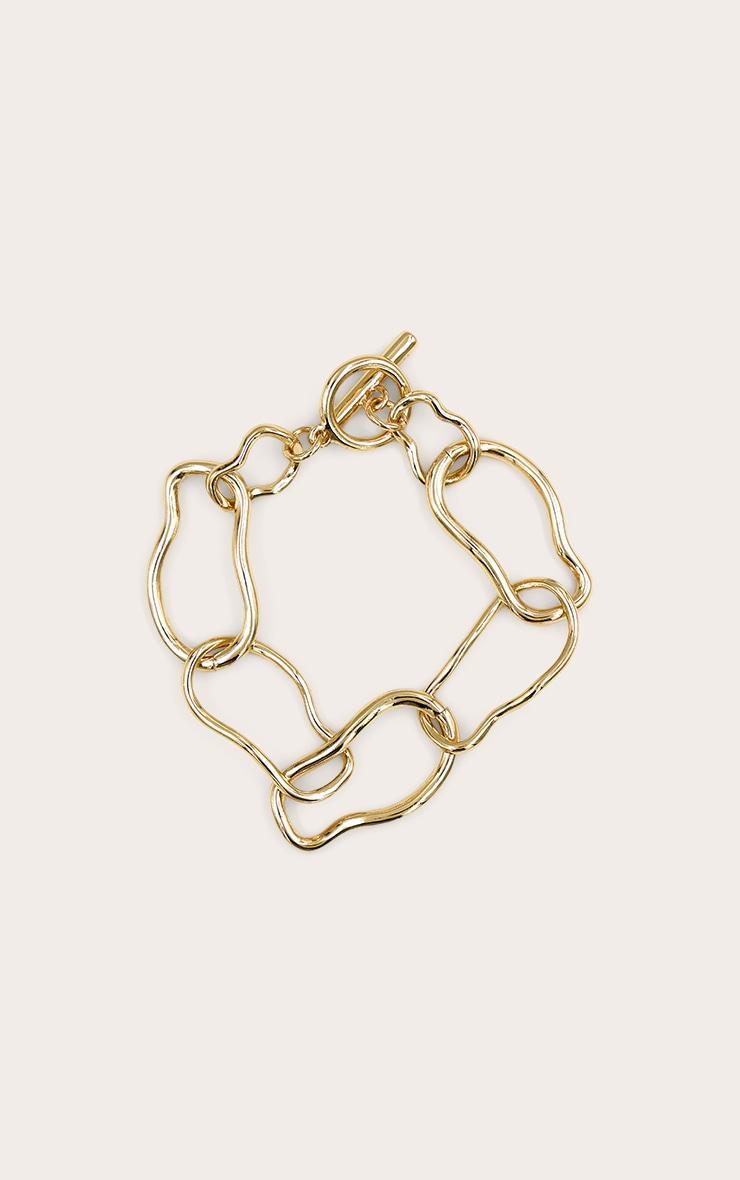 Gold Plated Textured Link Bracelet Product Image