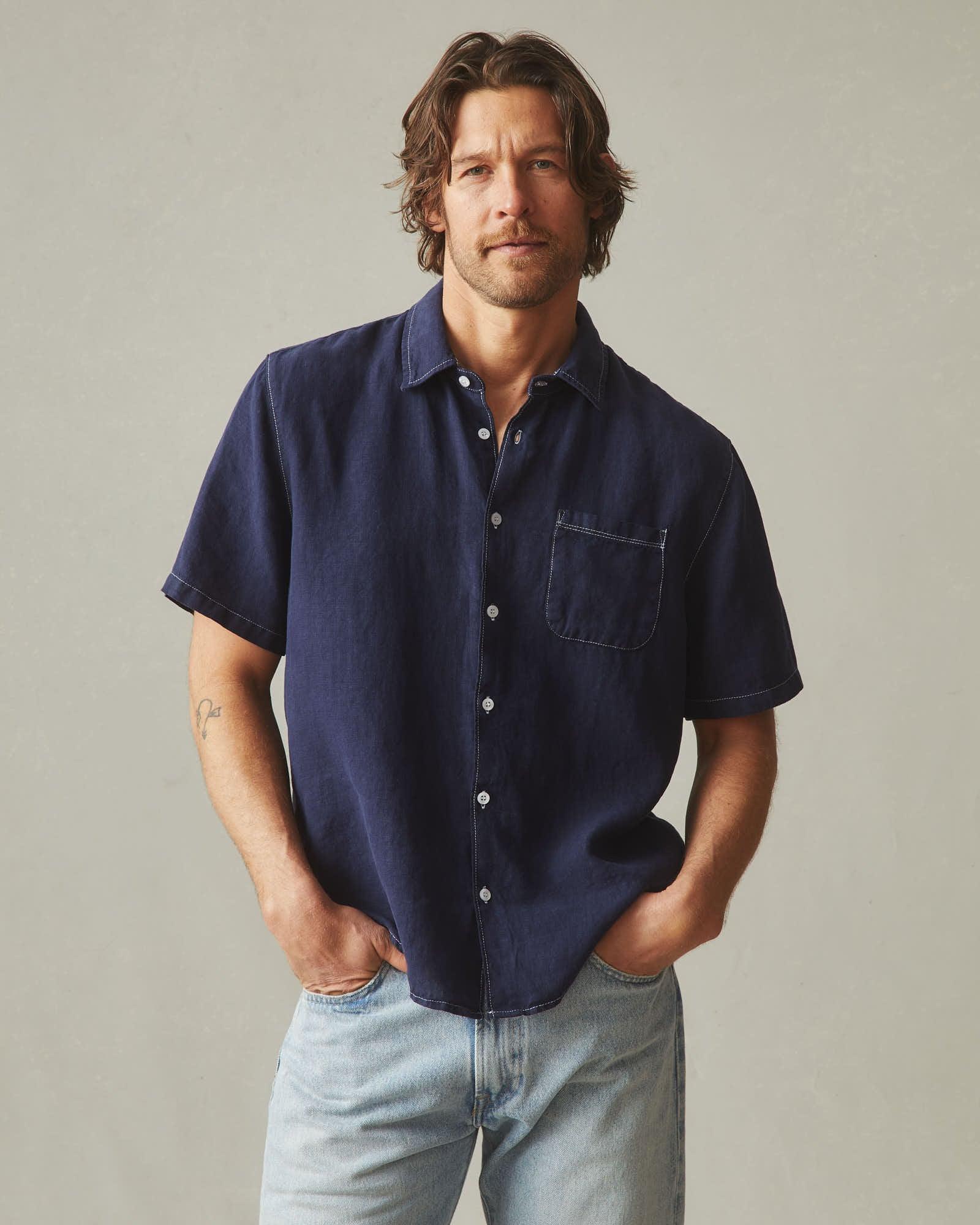 Easy Linen Shirt - True Navy Product Image