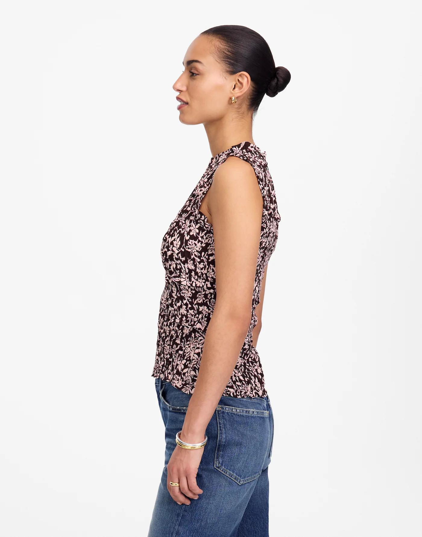 Ruffled Smocked Top in Floral Product Image