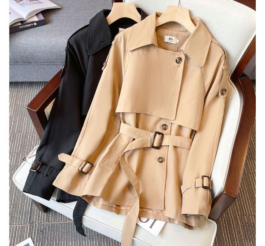 Plain Belted Trench Jacket Product Image
