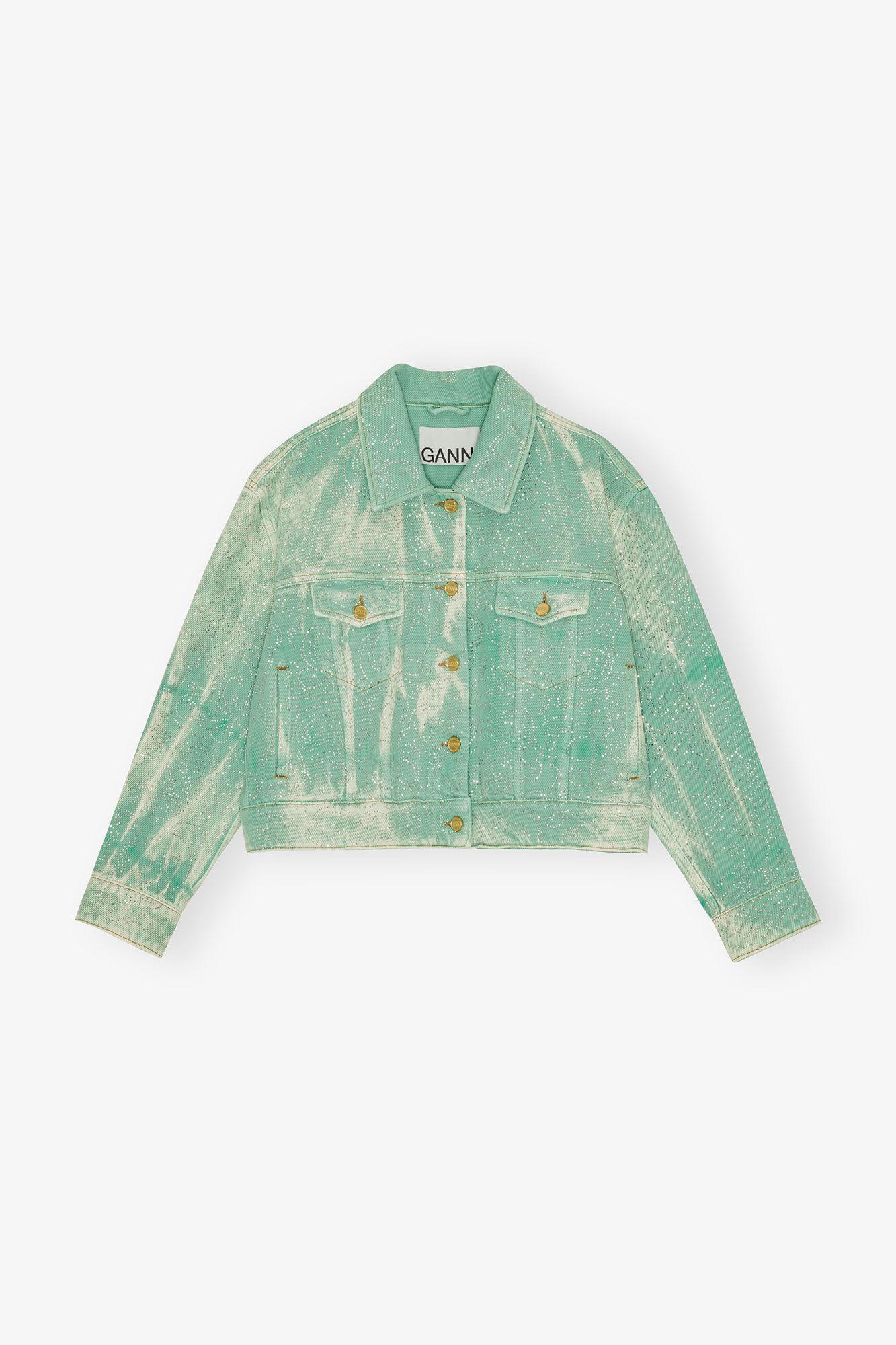 Green Washed Denim Jacket Product Image