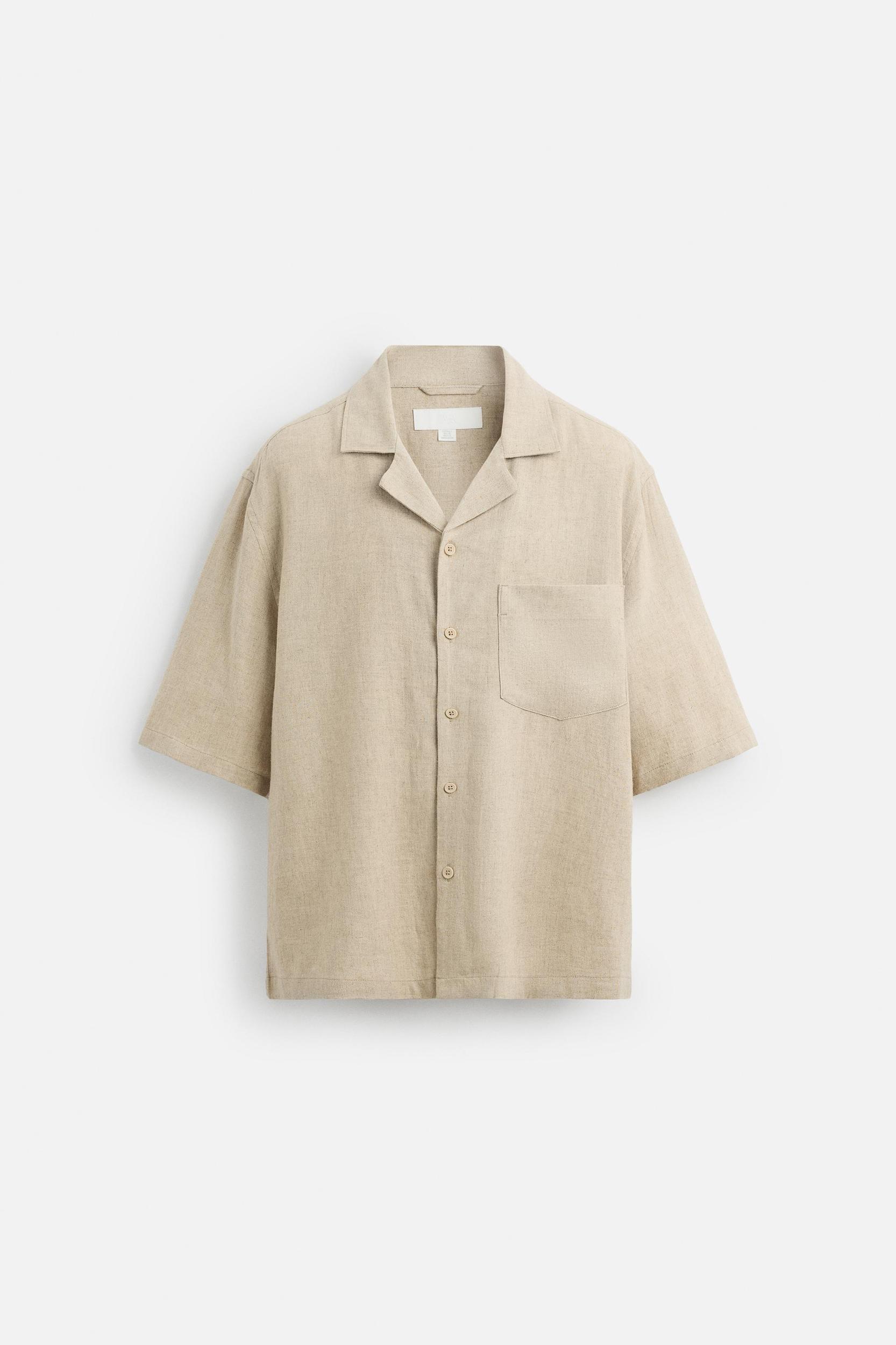 OVERSIZED LINEN-VISCOSE SHIRT Product Image
