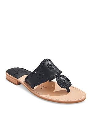 Jack Rogers Jacks Leather Flat Thong Sandals Product Image