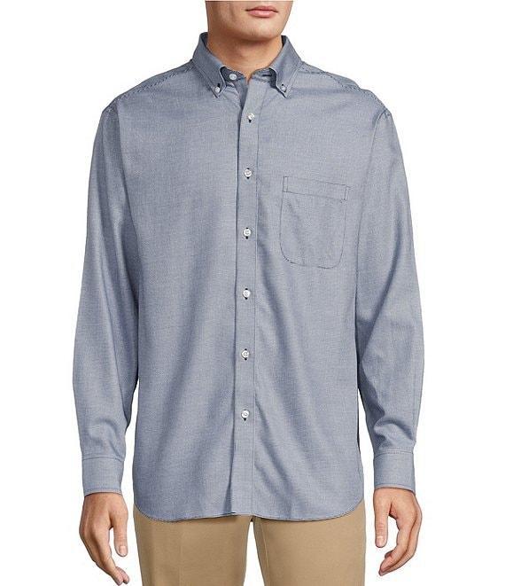 Gold Label Roundtree & Yorke Non-Iron Long Sleeve Micro Houndstooth Dobby Sport Shirt Product Image